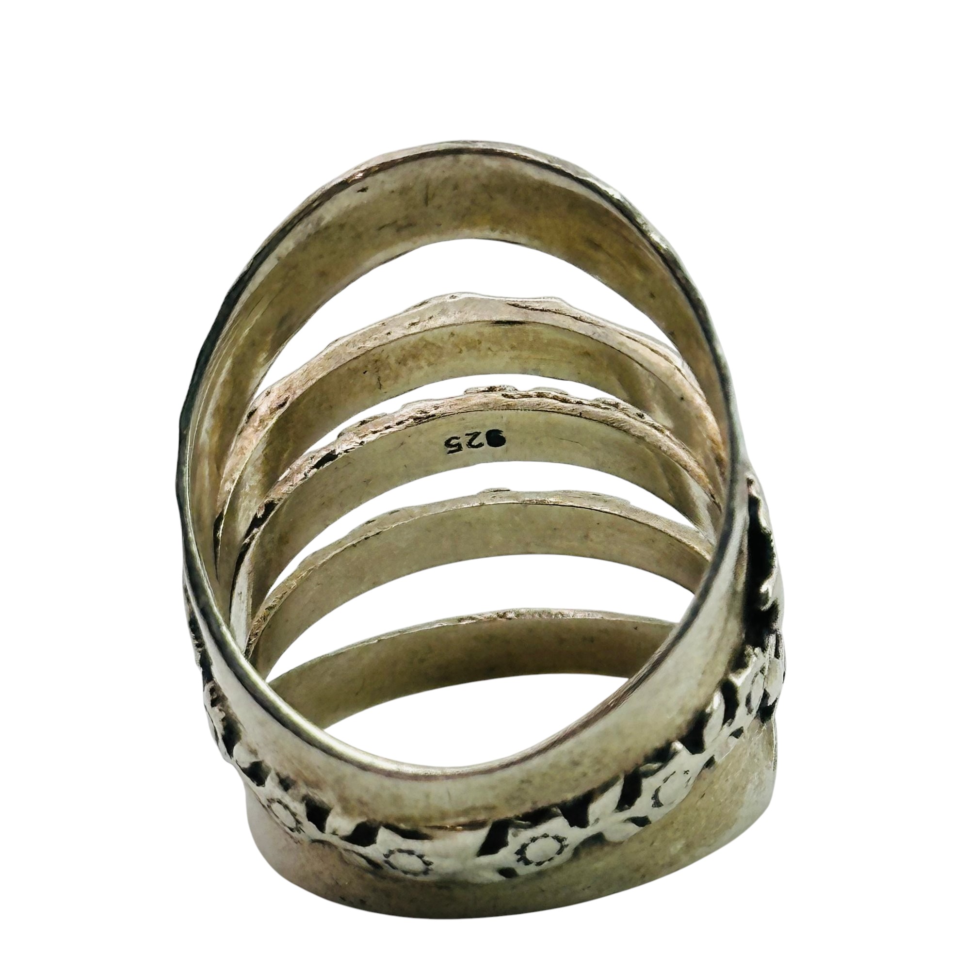 Sterling Hammered Stamped Ring Sz 7