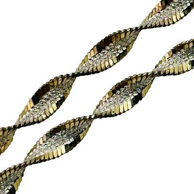 Signed Italy Sterling Twisted Flat Chain Bracelet. Signed IBB Italy sterling twisted flat chain 