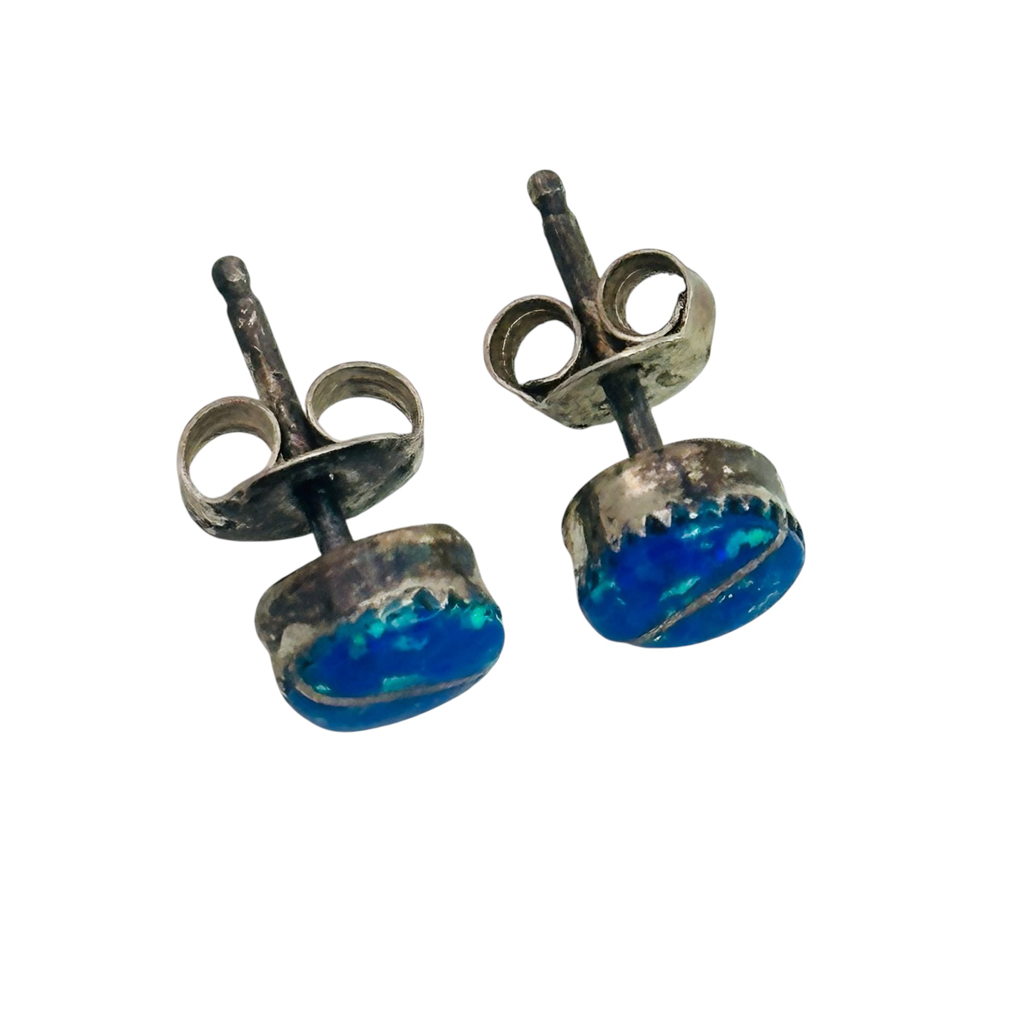 Southwest Sterling Opal Earrings