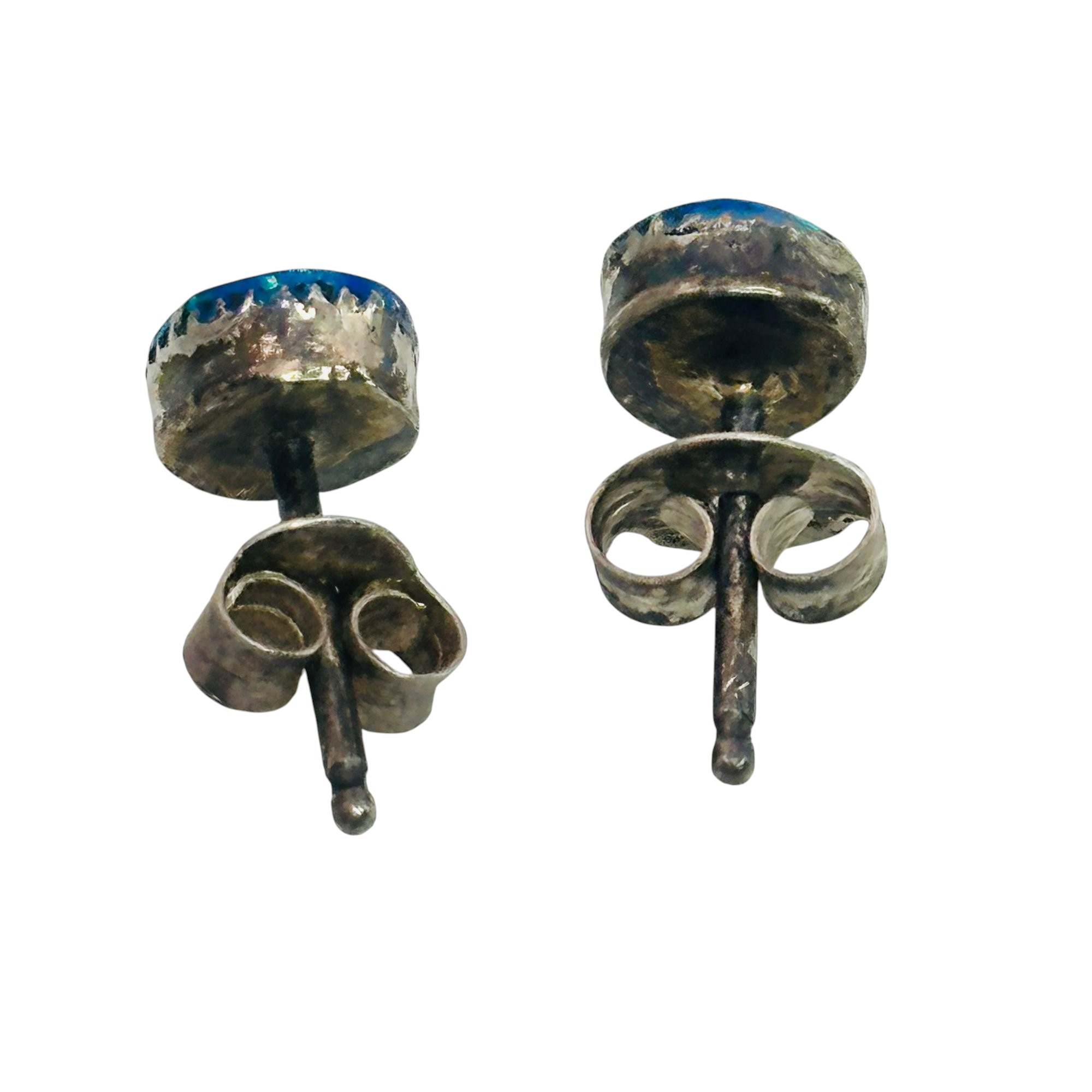 Southwest Sterling Opal Earrings
