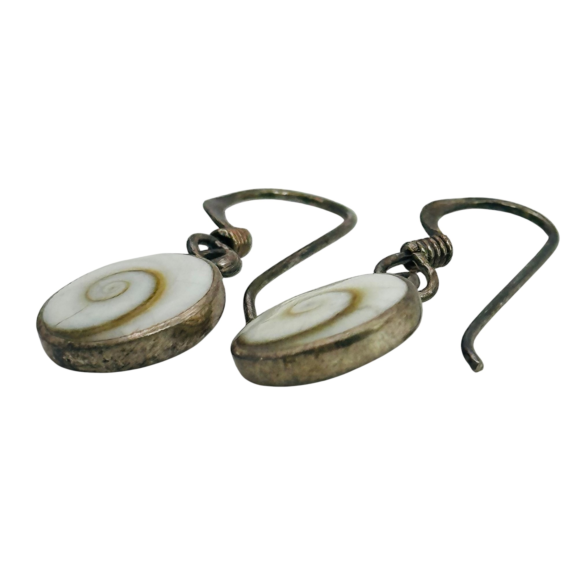 Sterling Shiva Shell Earrings