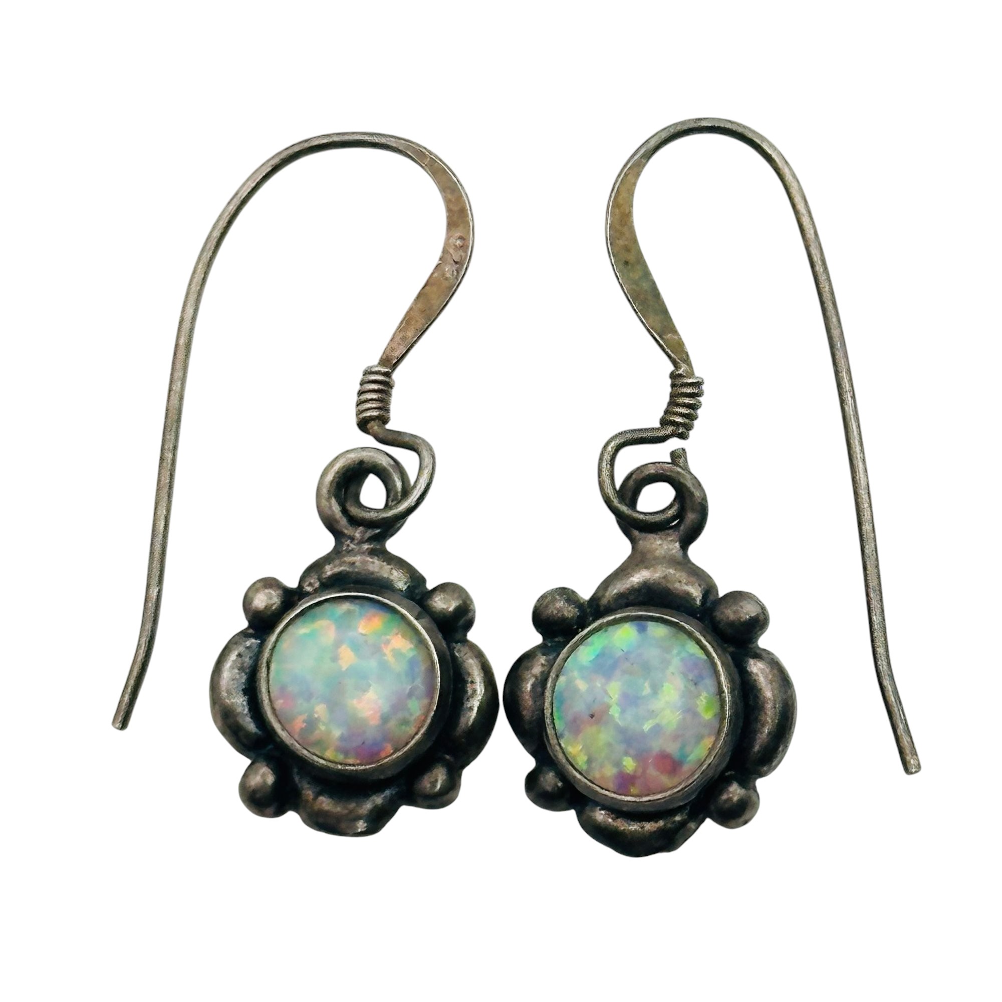 Sterling Opal Dangle Earrings