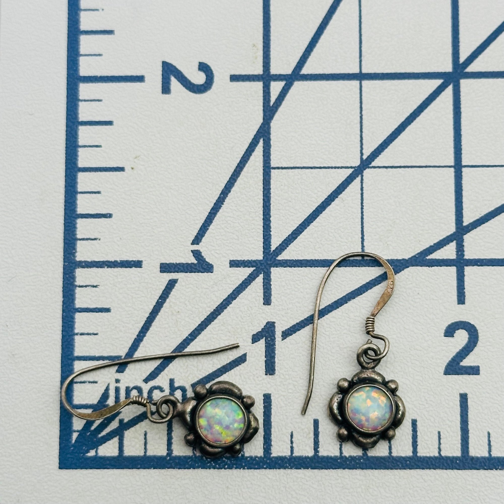 Sterling Opal Dangle Earrings
