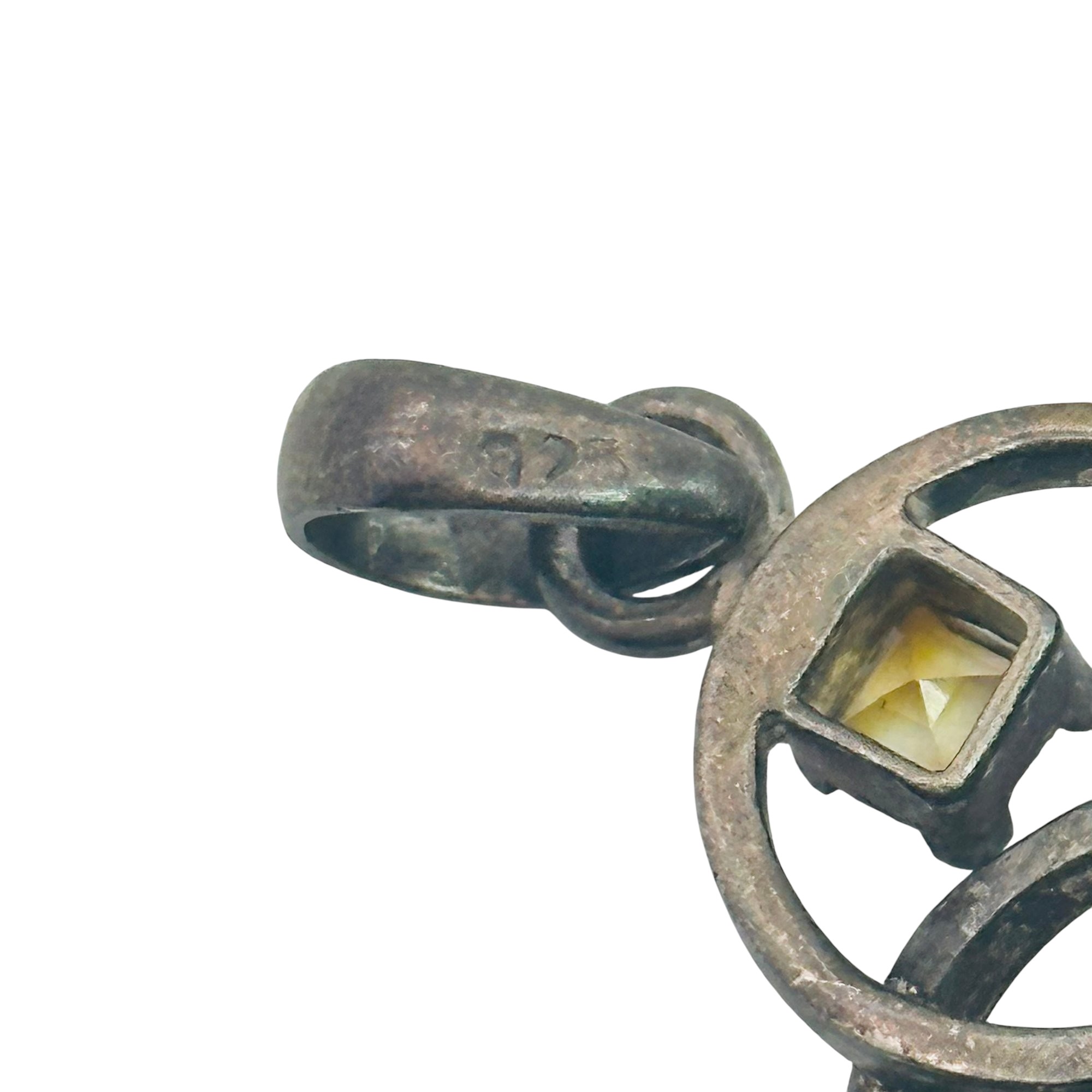 Sterling Citrine Garnet Lopped Pendant