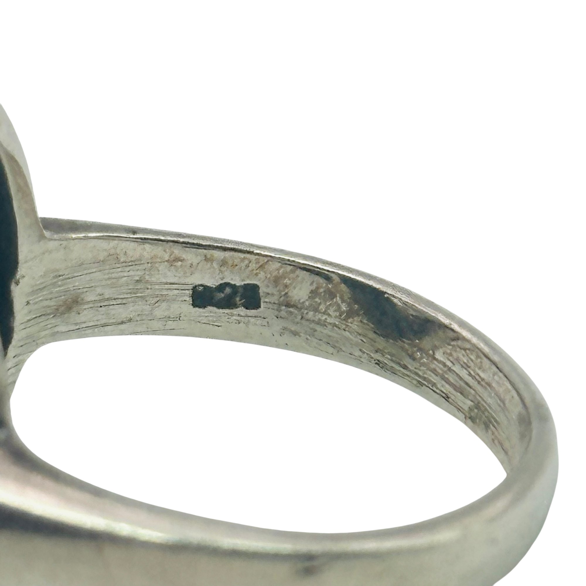 Sterling Rhinestone Marcasite Ring Sz 9