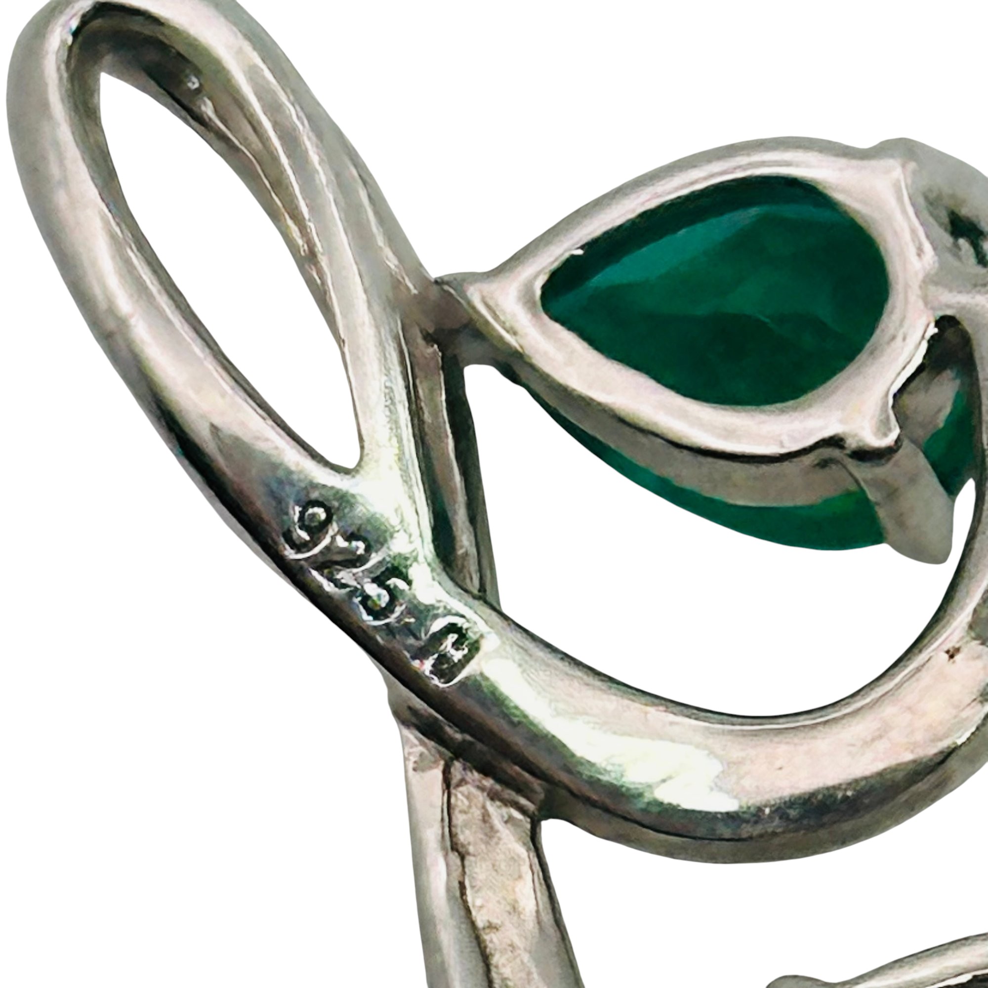 Sterling Multi Stone Emerald Pendant