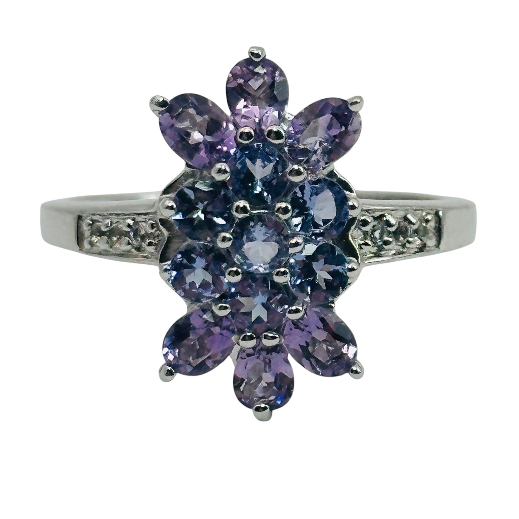 Sterling Amethyst Iolite Ring Sz 10
