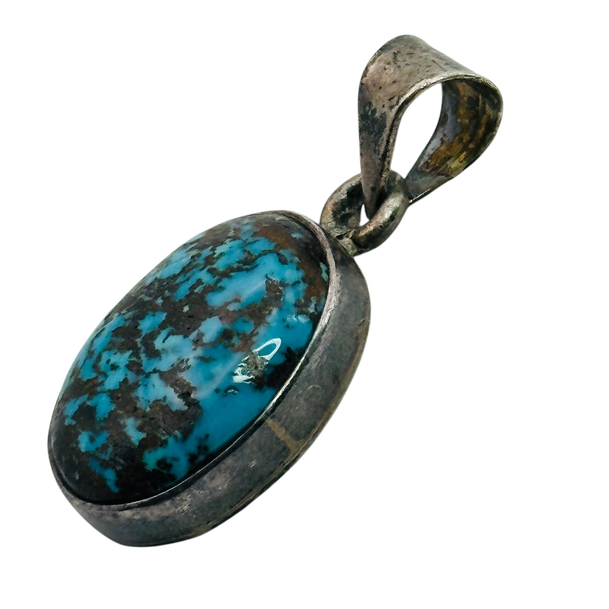 Sterling Speckled Turquoise Pendant