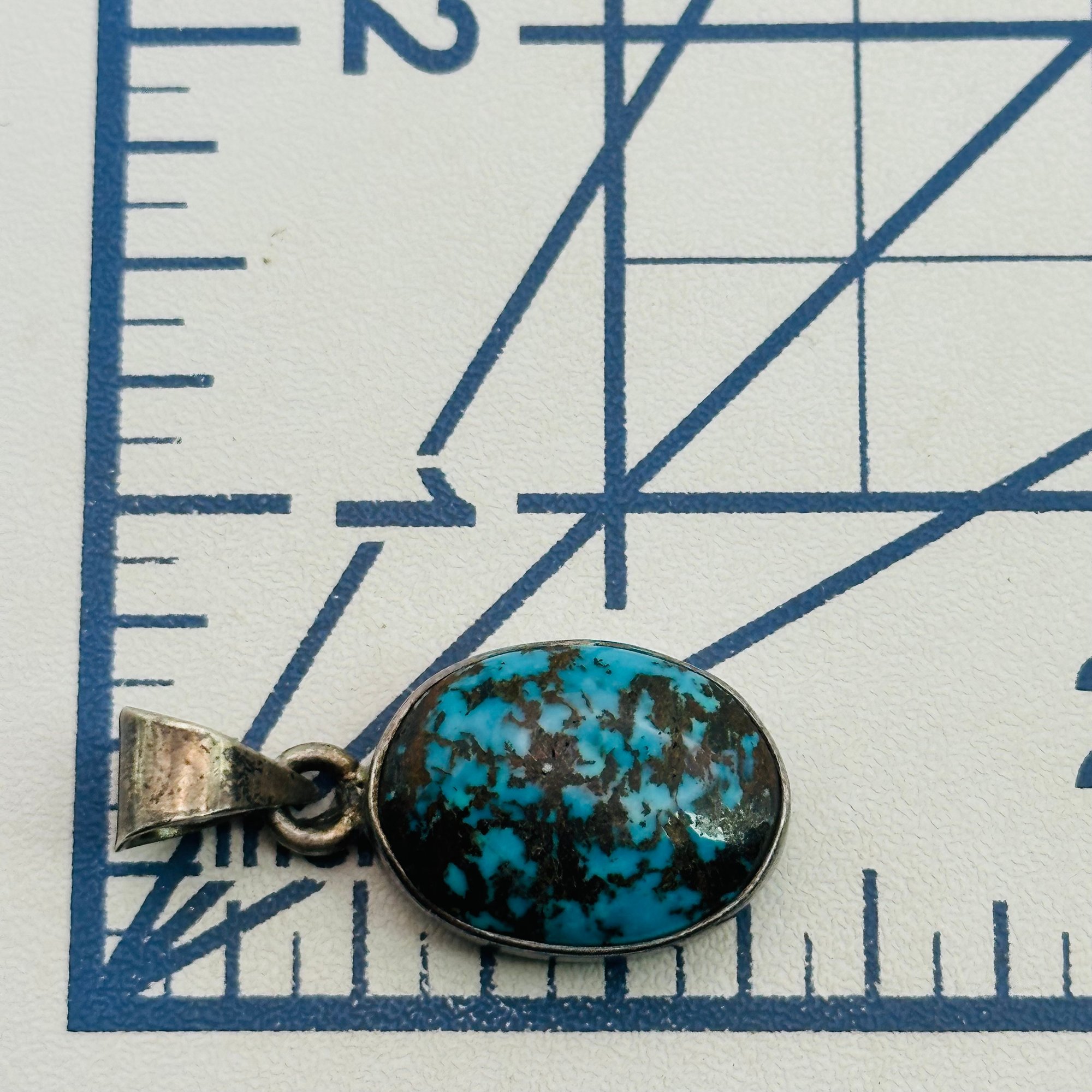 Sterling Speckled Turquoise Pendant