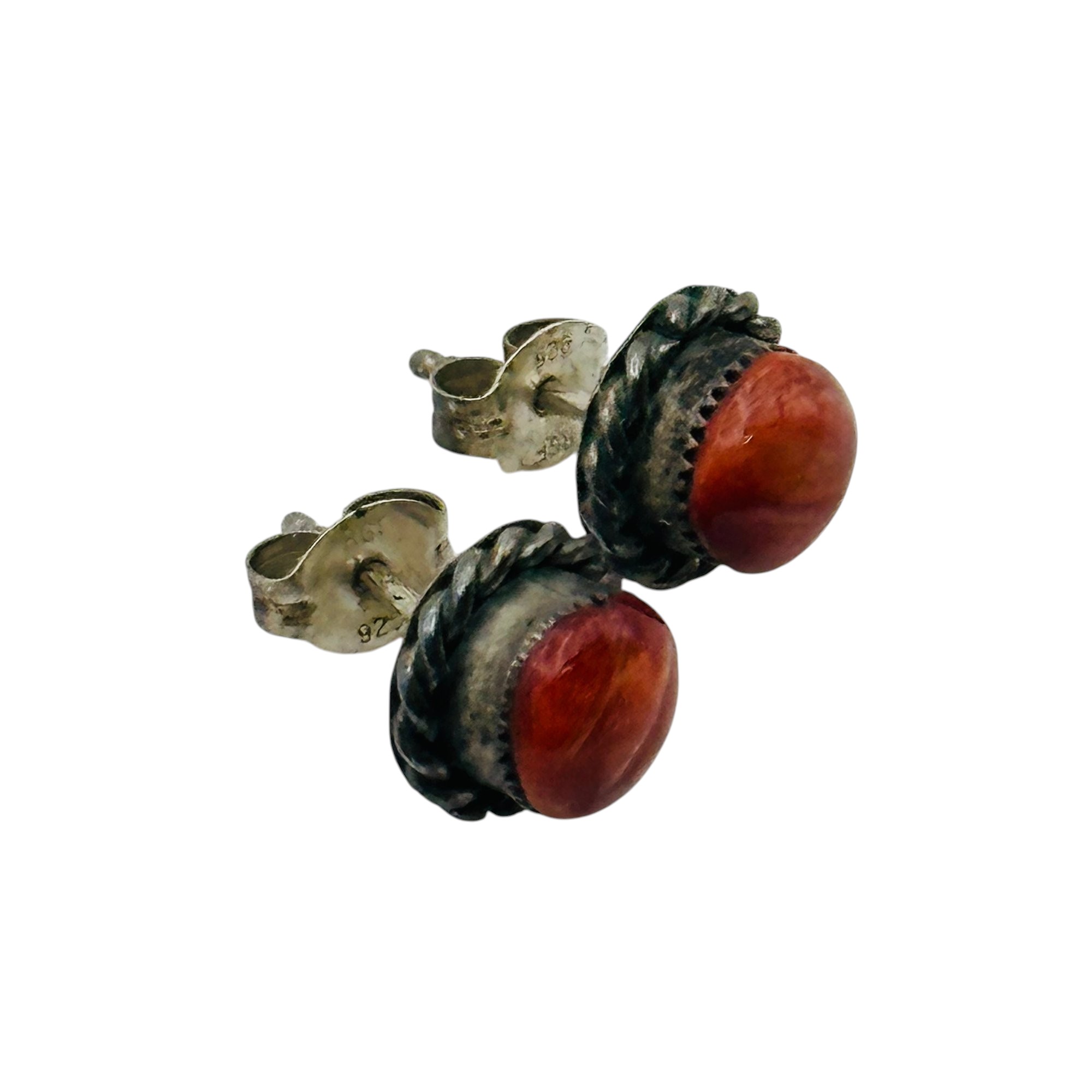 Sterling Coral Earrings