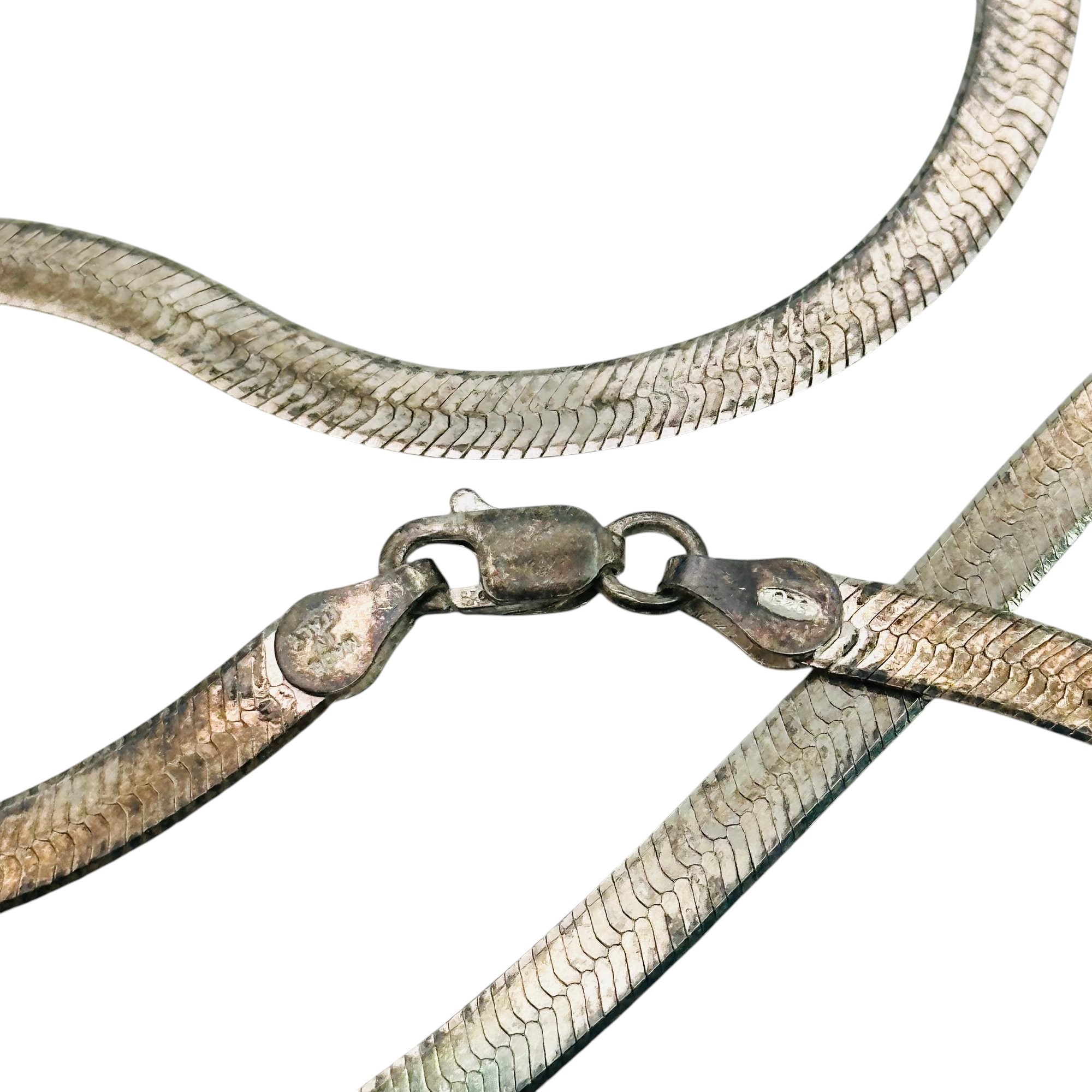 Italy Sterling Flat Snake Chain Necklace