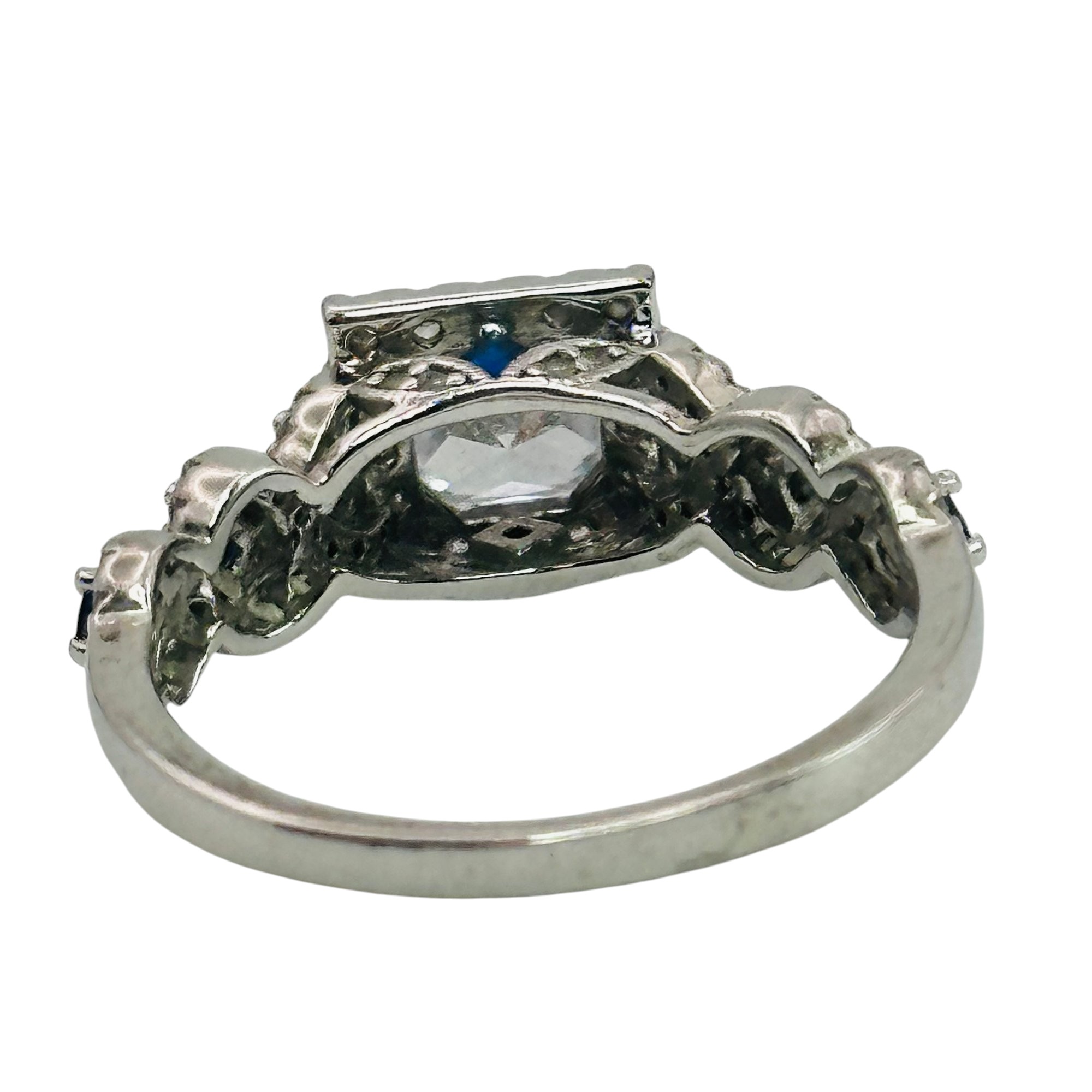 Sterling Rhinestone Ring Sz 10.5