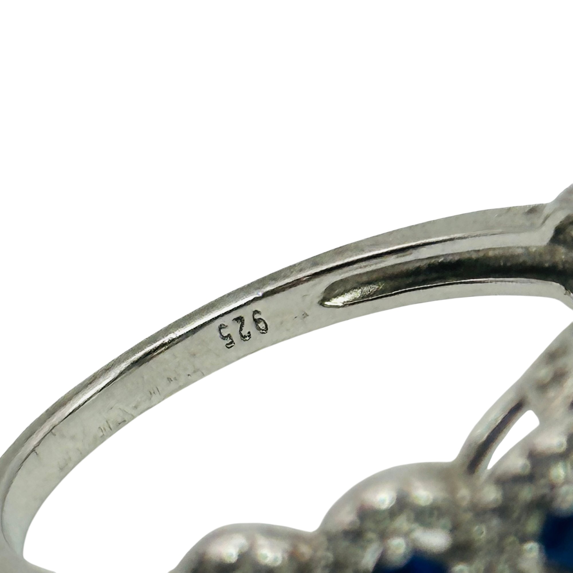 Sterling Rhinestone Ring Sz 10.5