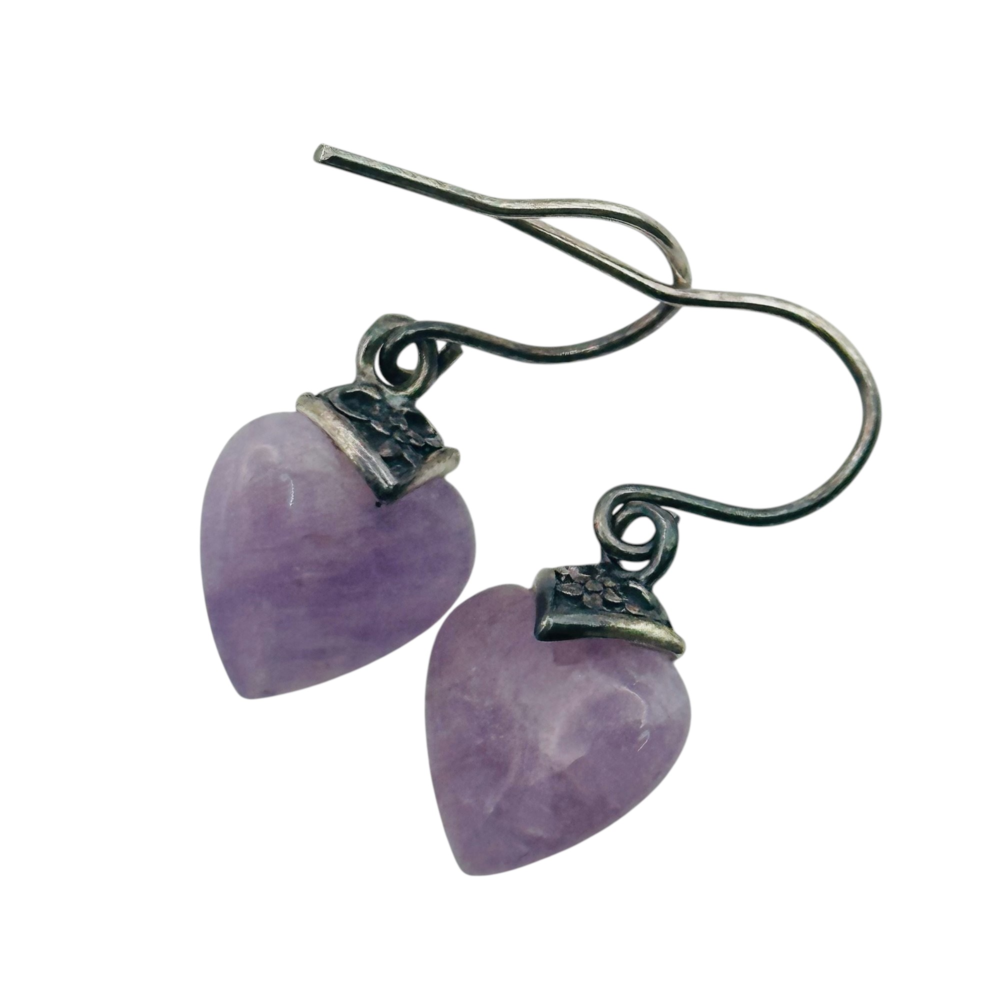 Sterling Amethyst Heart Earrings