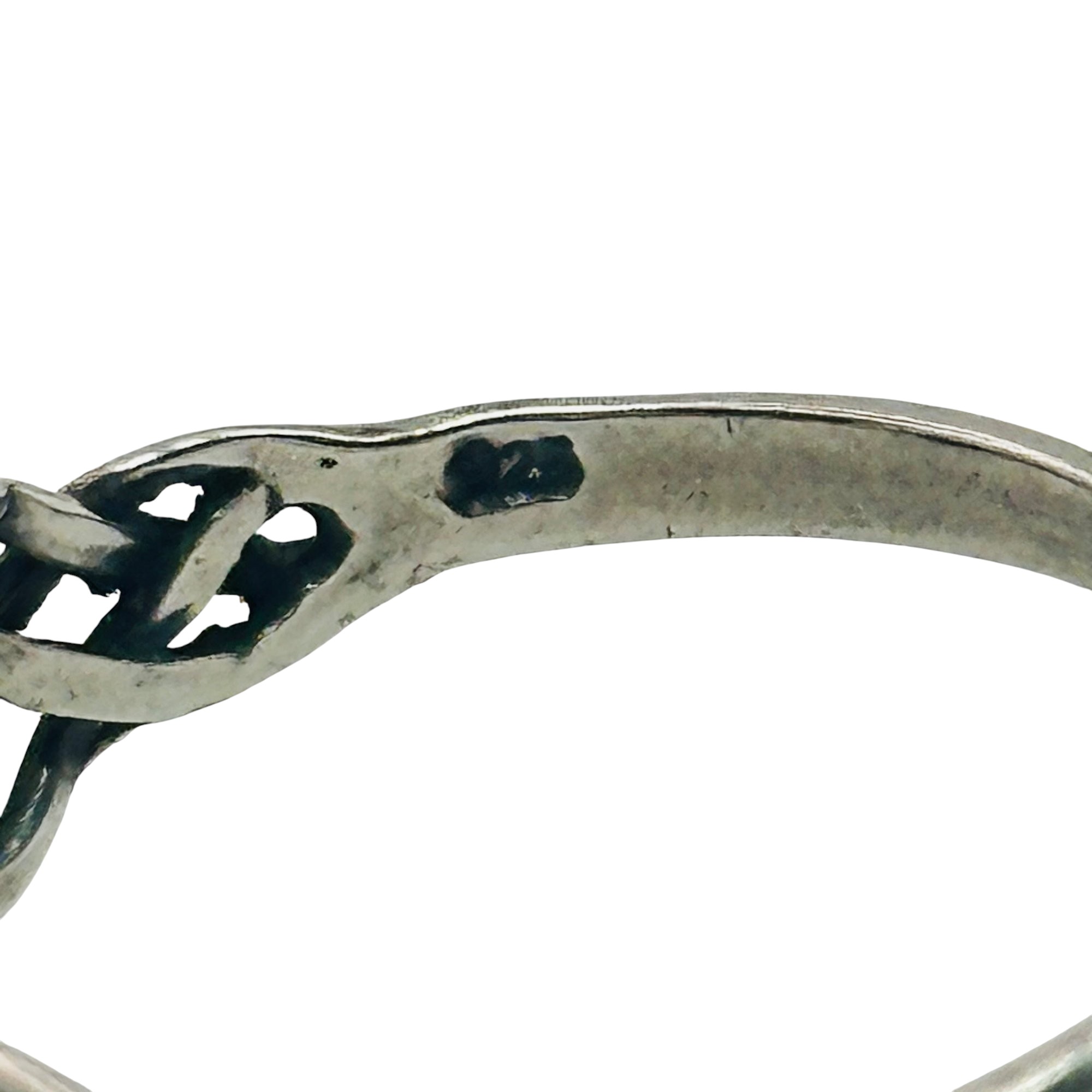 Sterling Amber Celtic Knot Ring Sz 8