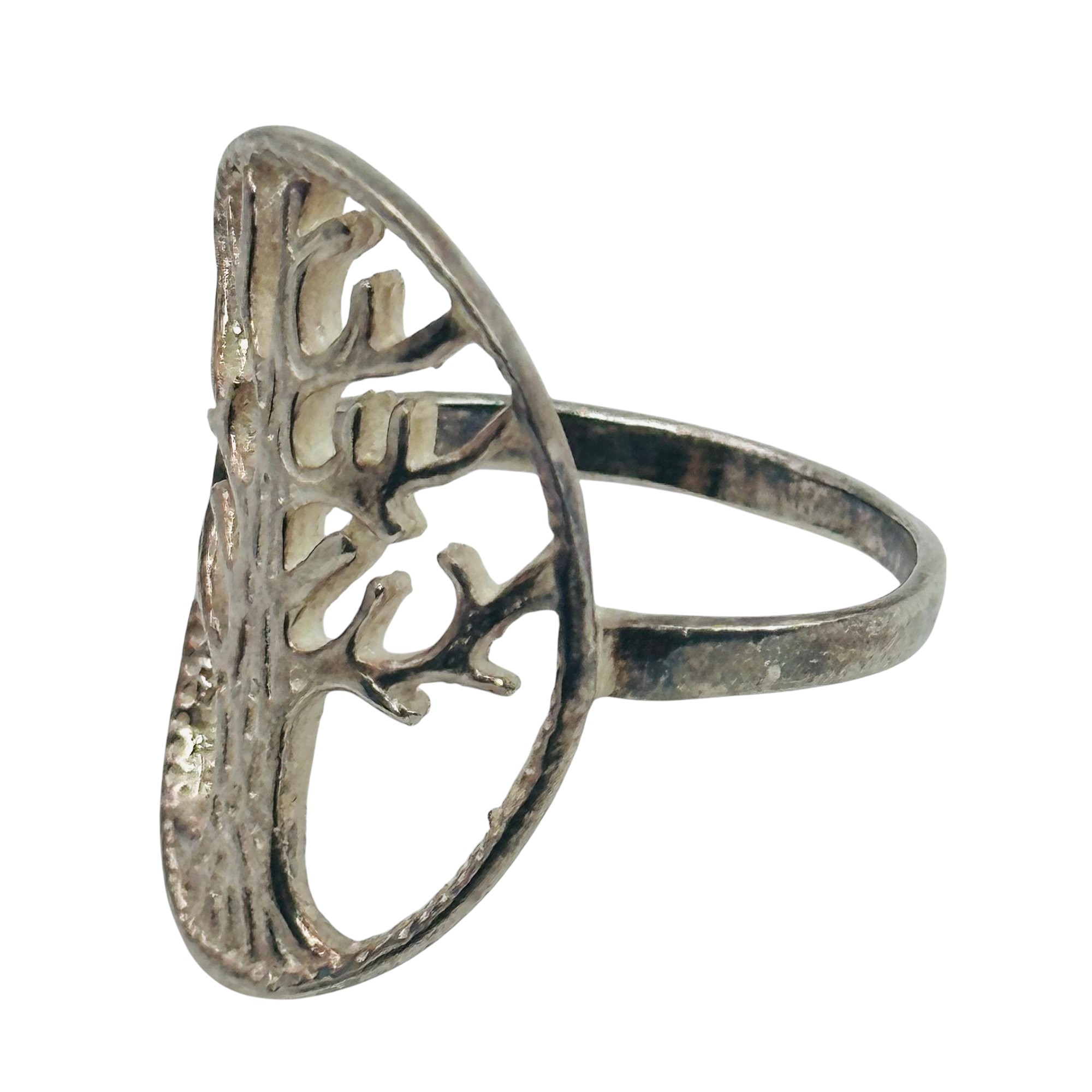 Signed Sterling Tree Ring Sz 8.5
