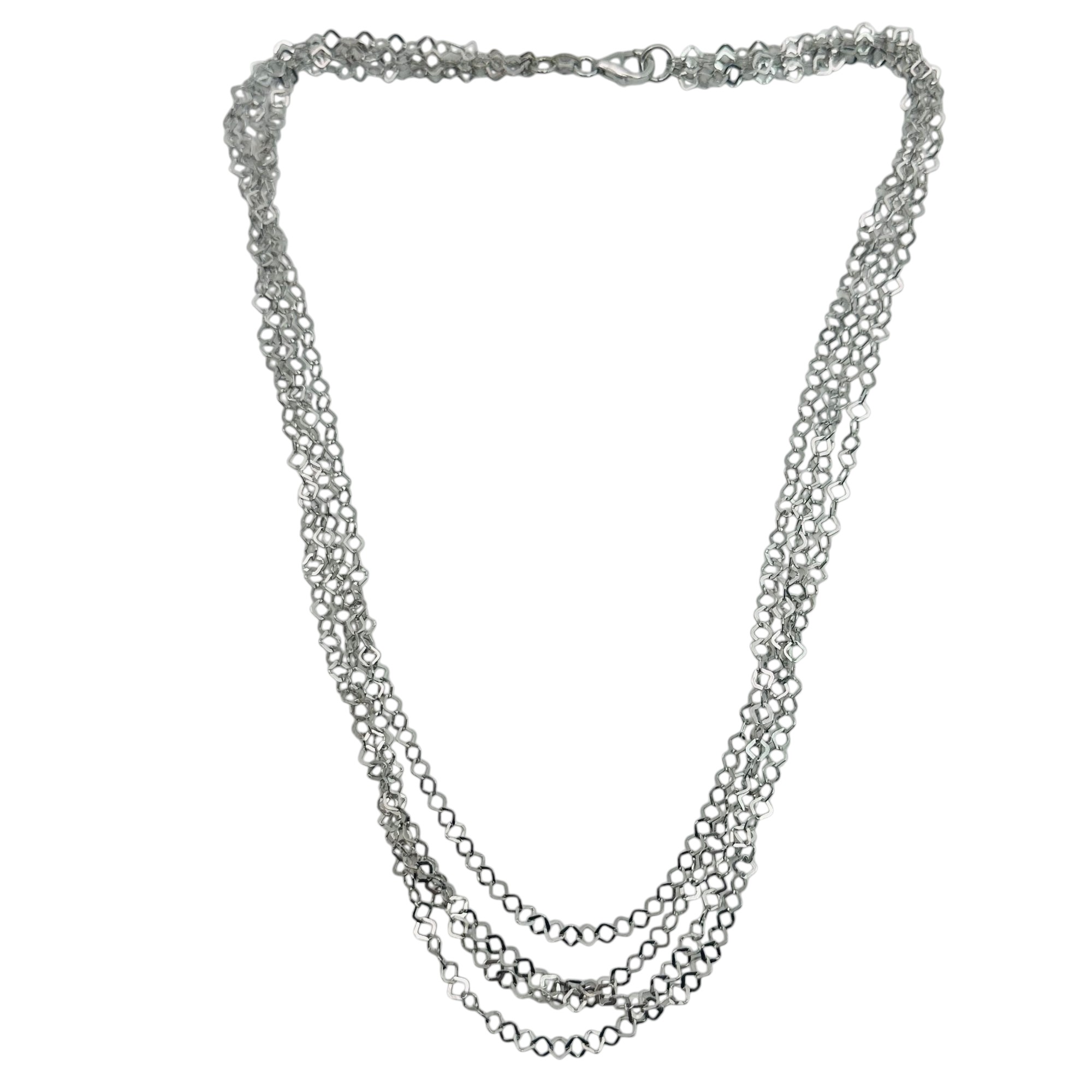 Signed Sterling Multi Chain Necklace