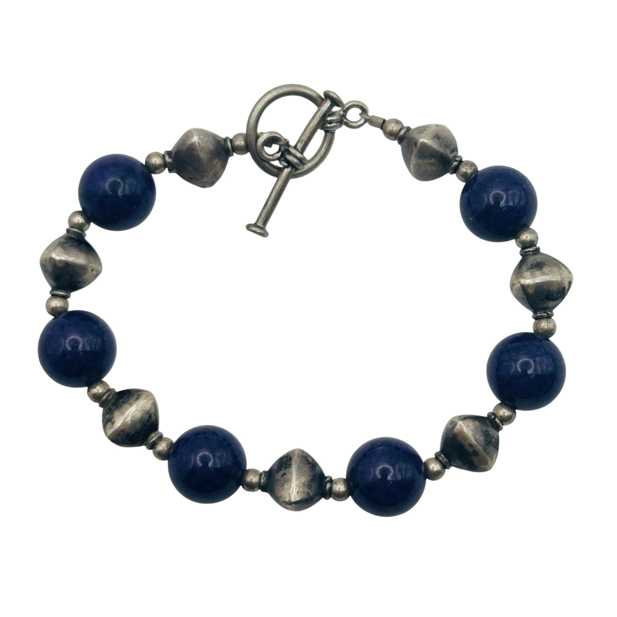 Sterling Amethyst Toggle Clasp Bracelet