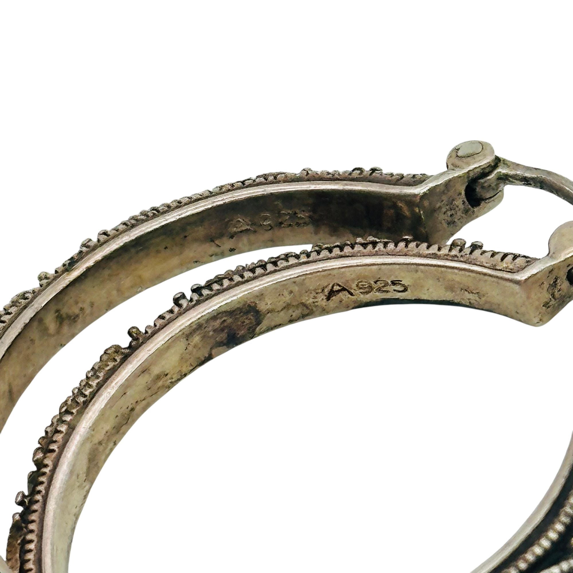 Sterling Marcasite Hoop Earrings