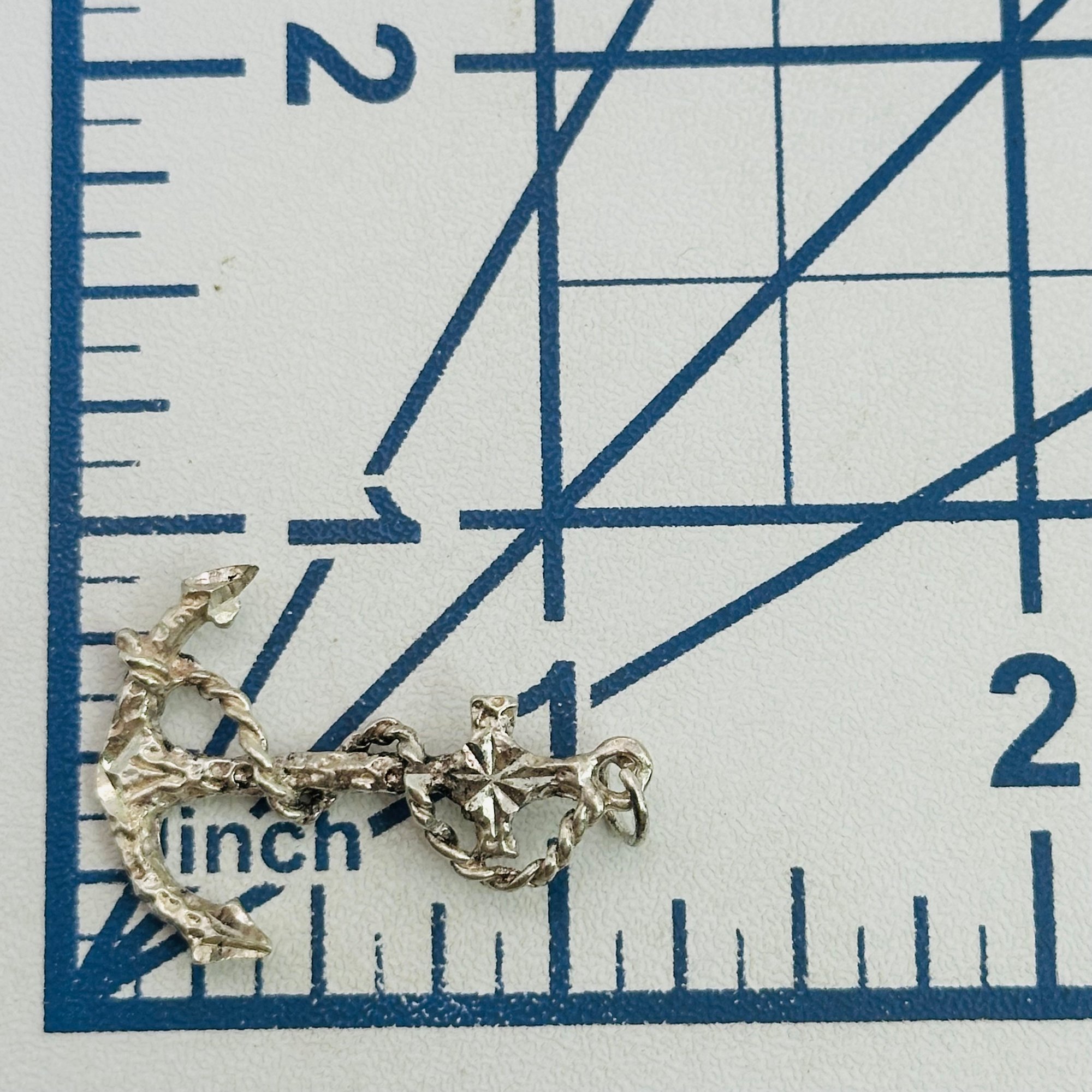 Sterling Anchor Textured Pendant