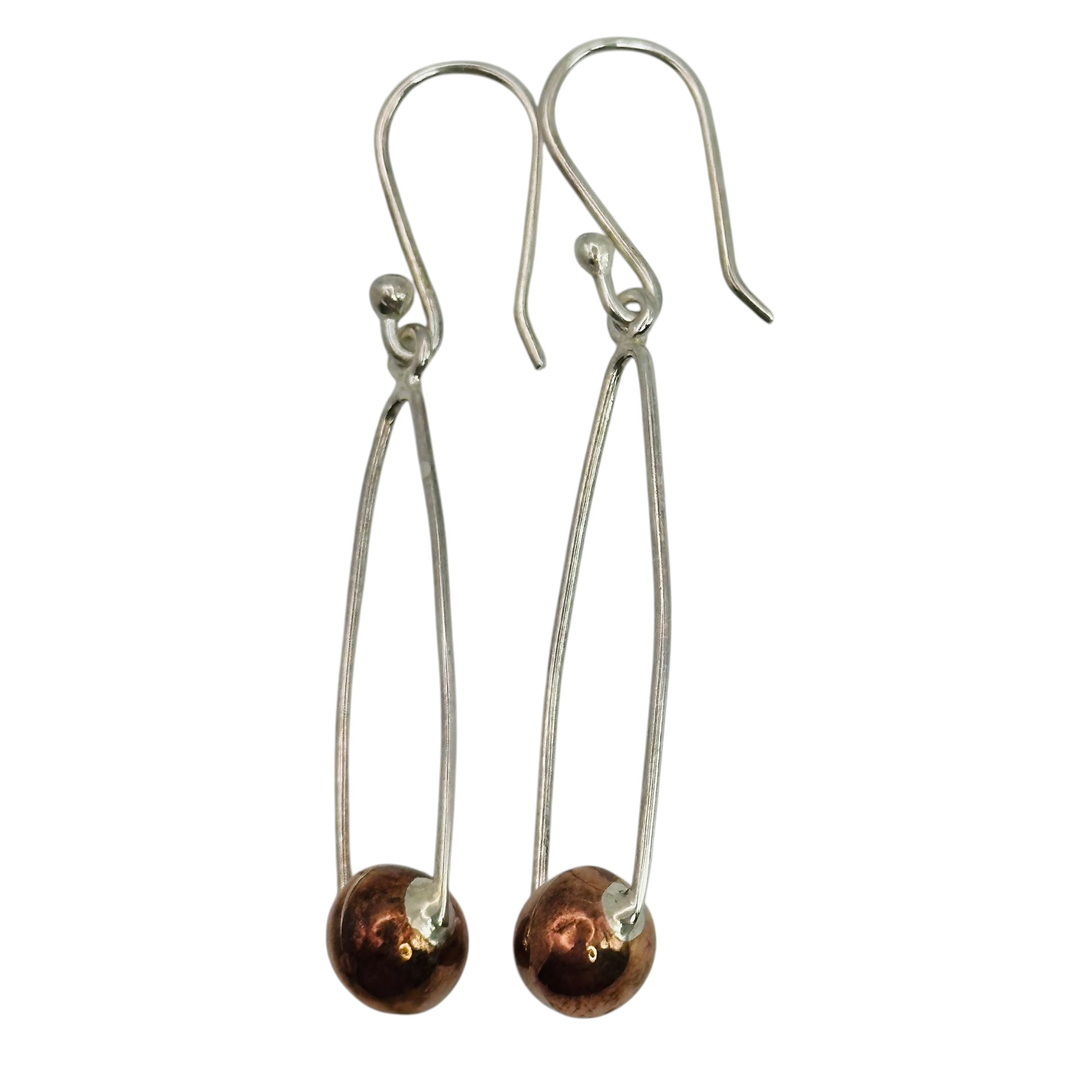 Sterling Dangle Ball Earrings