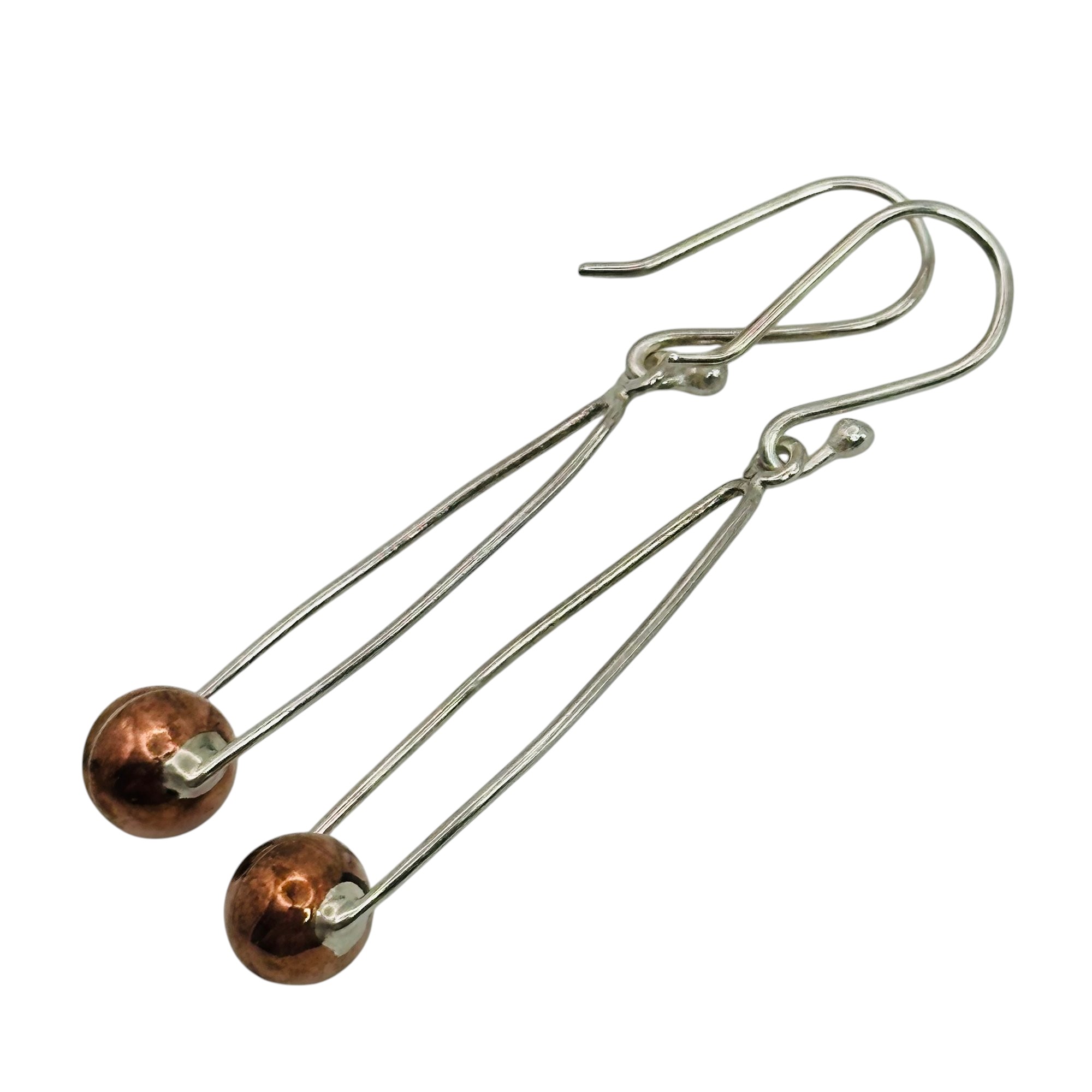 Sterling Dangle Ball Earrings
