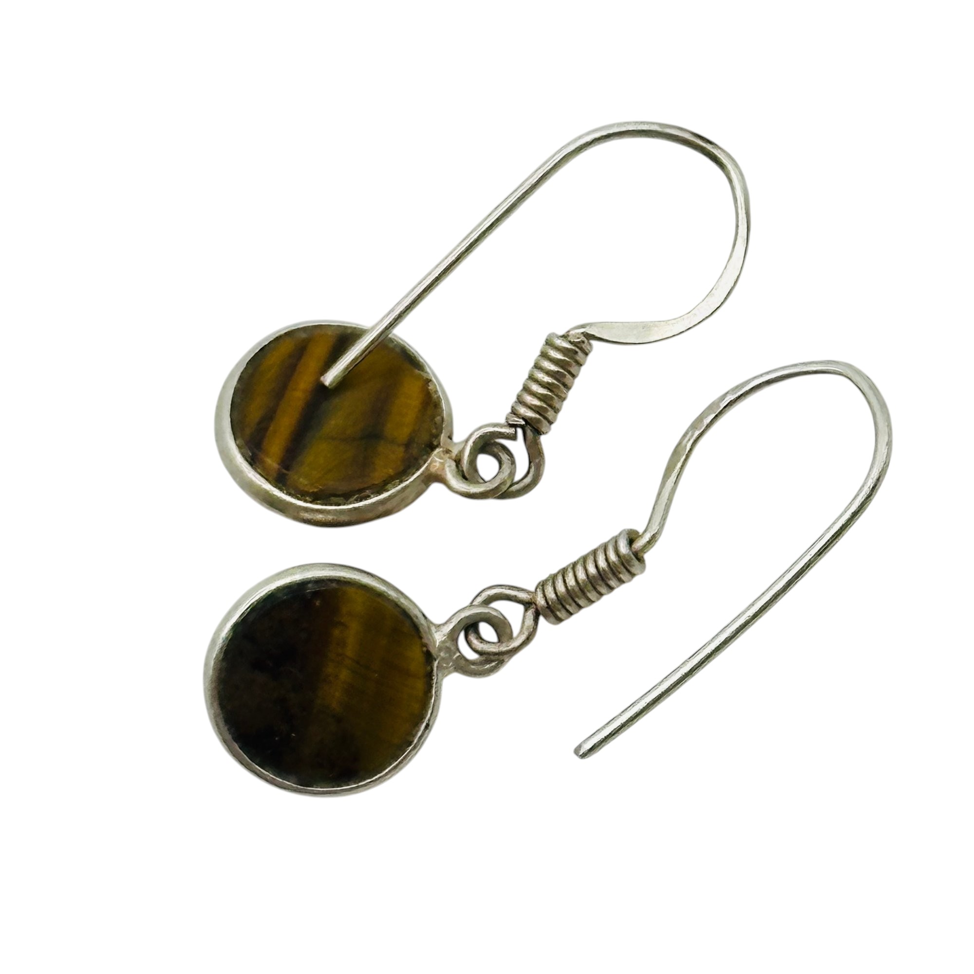 Sterling Tigers Eye Dangle Earrings