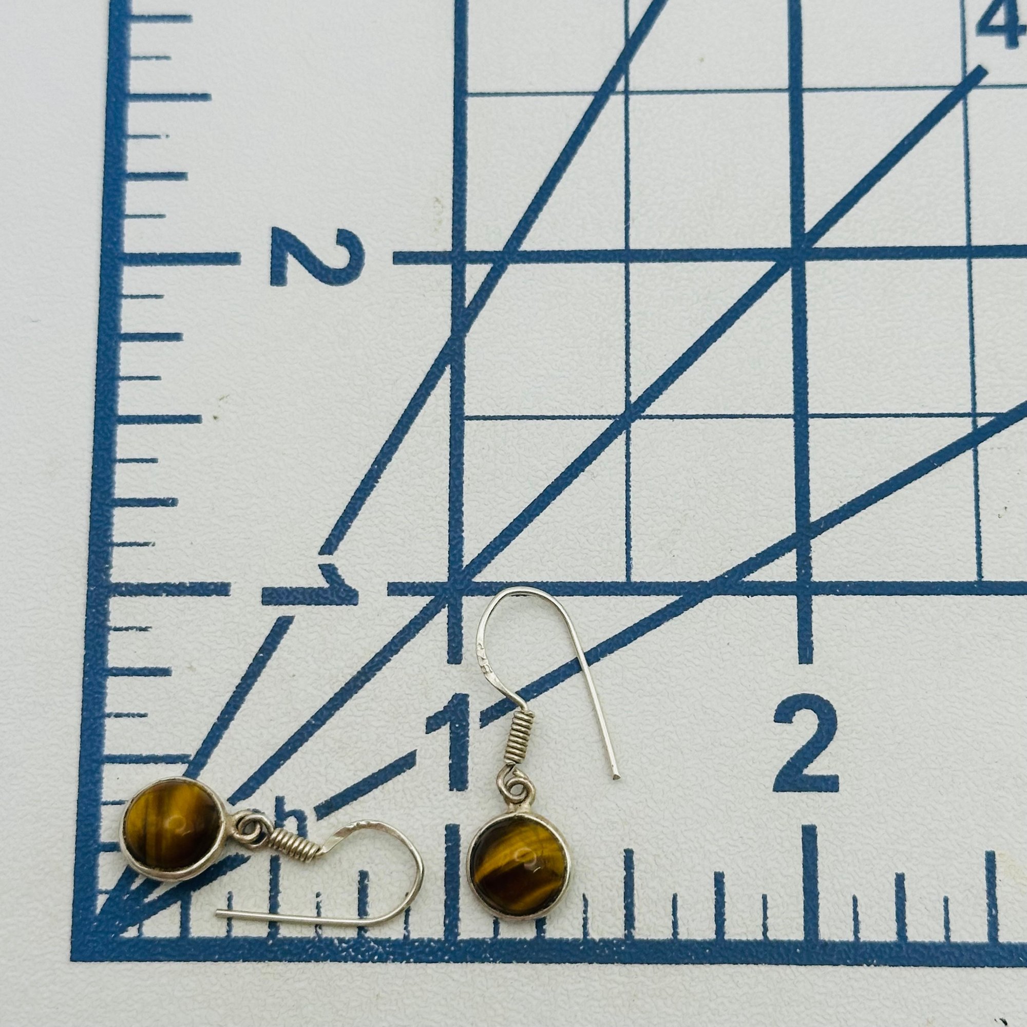 Sterling Tigers Eye Dangle Earrings