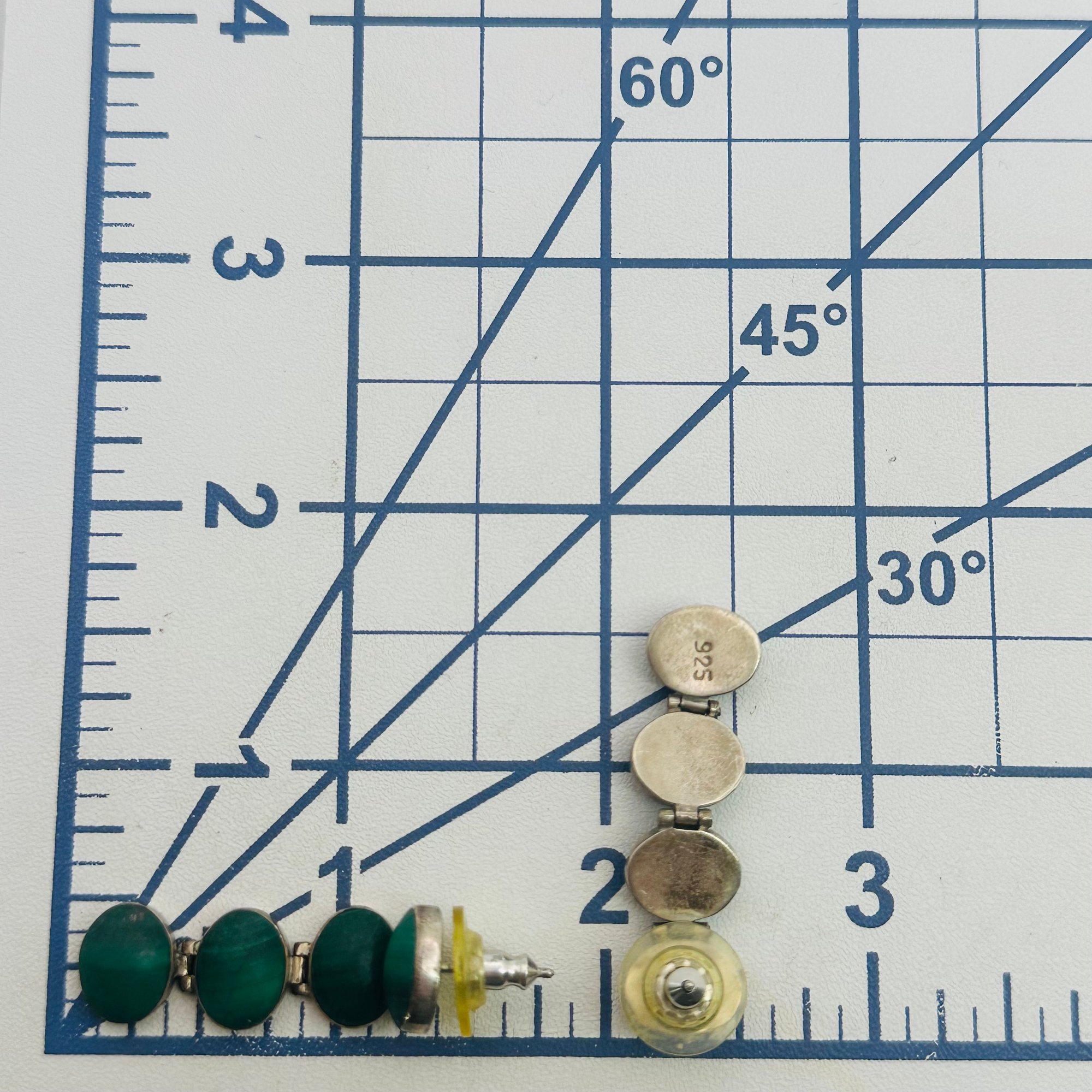 Sterling Malachite Hinged Earrings