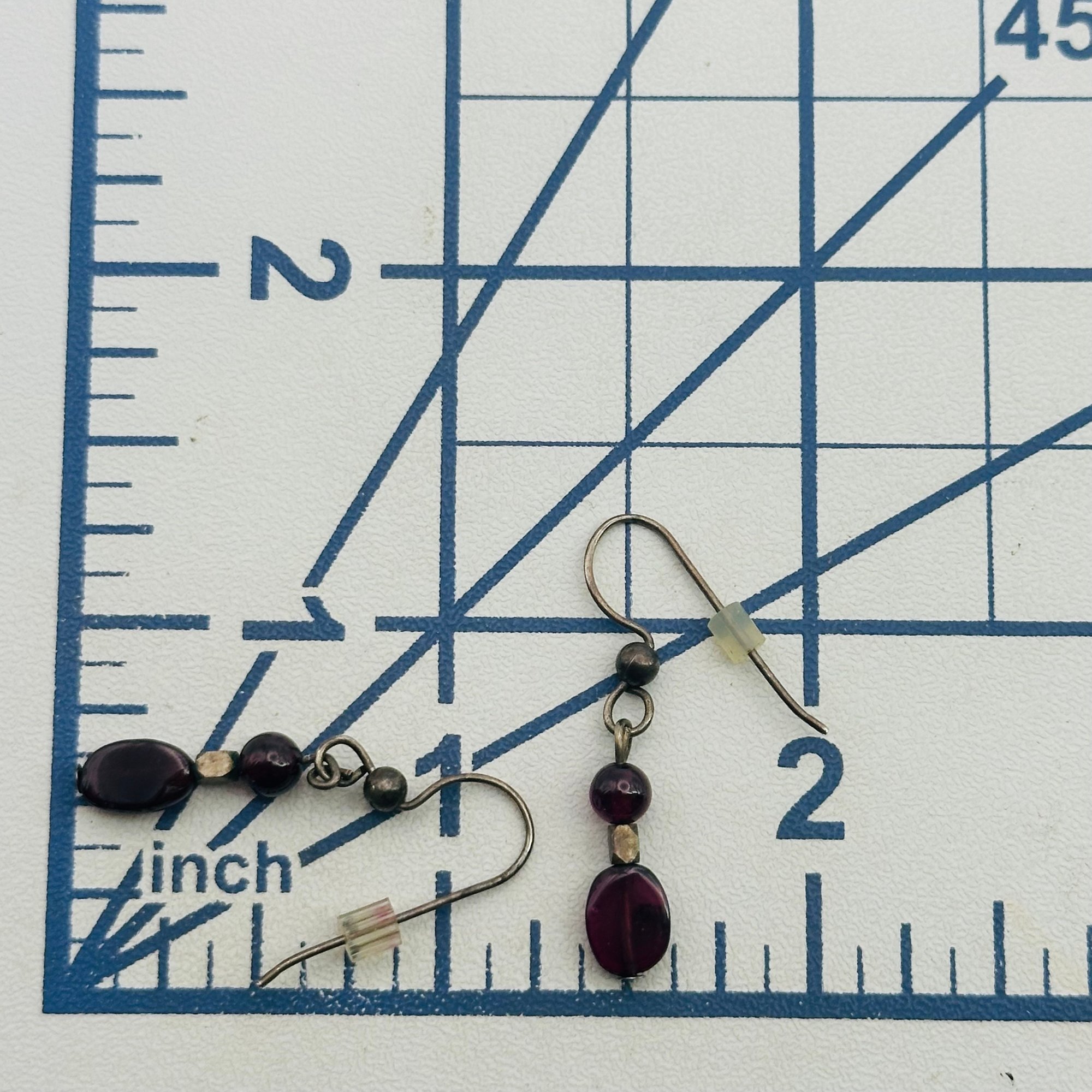 Sterling Garnet Dangle Earrings