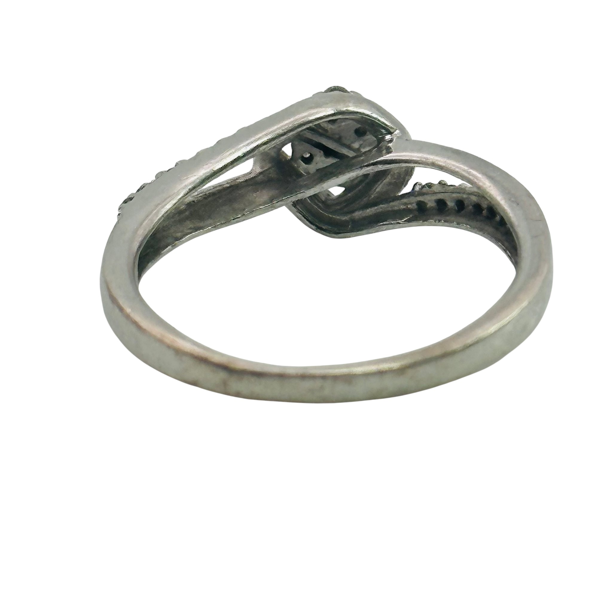 Sterling Diamond Ring Sz 6.5