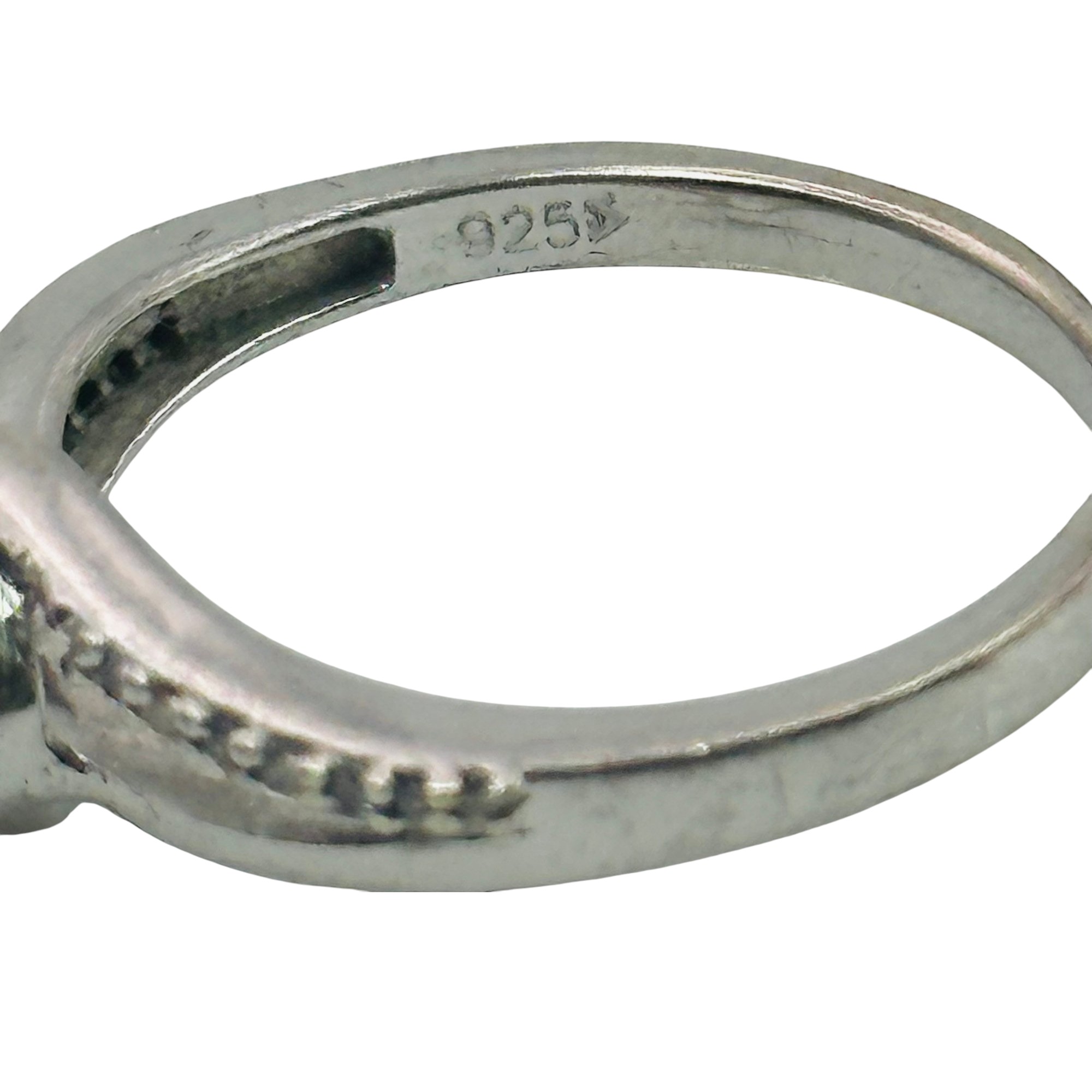 Sterling Diamond Ring Sz 6.5