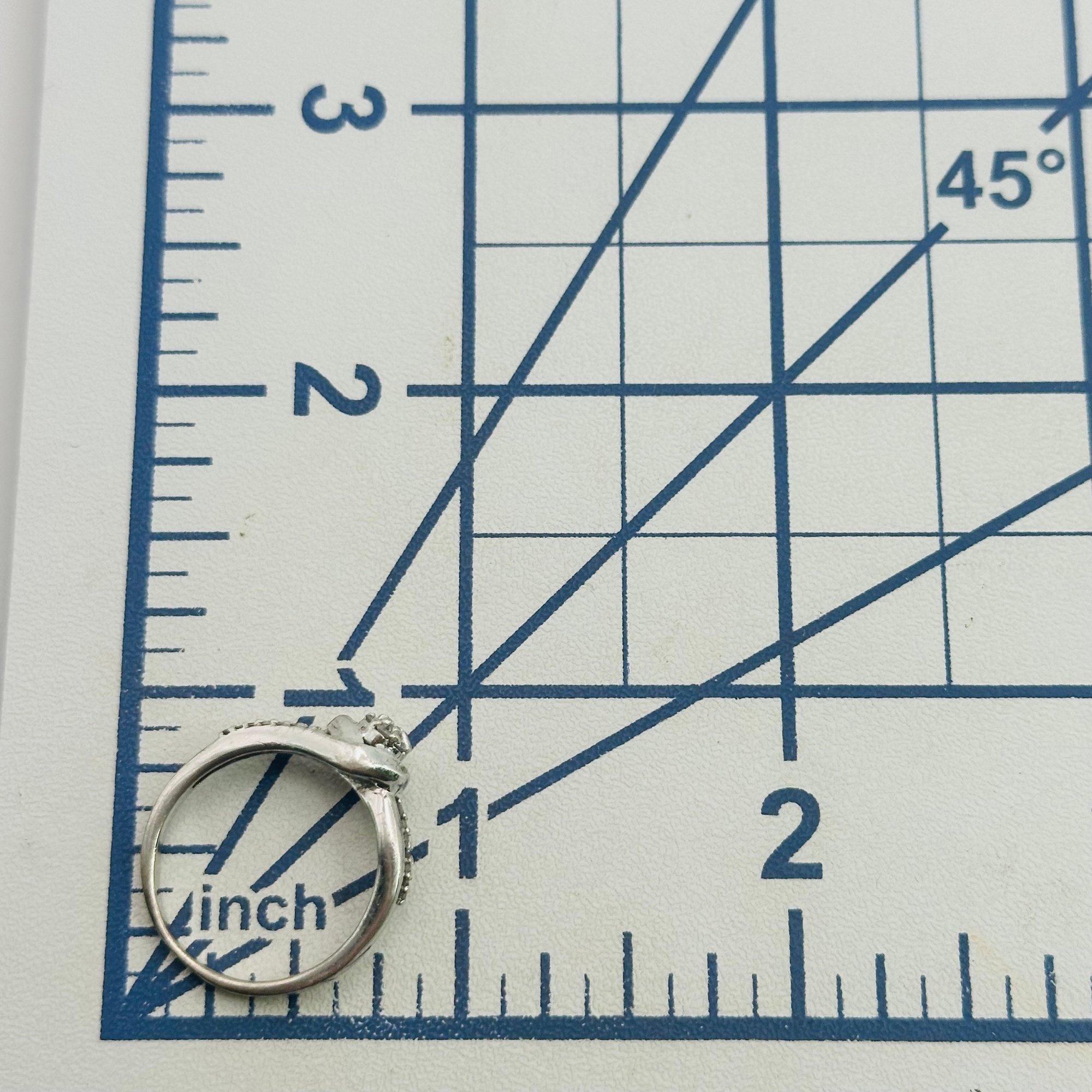 Sterling Diamond Ring Sz 6.5