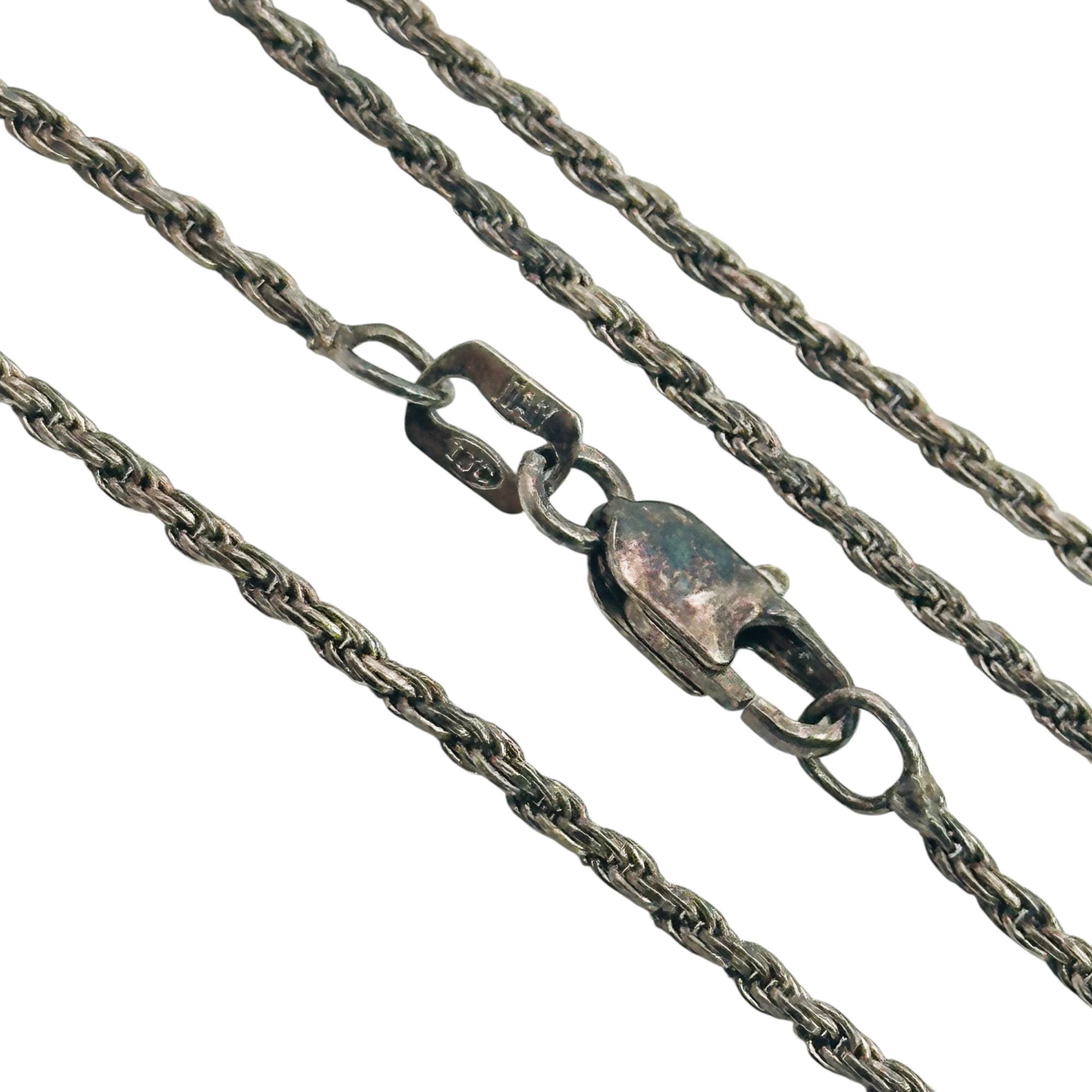 Signed Sterling Rope Chain Necklace
