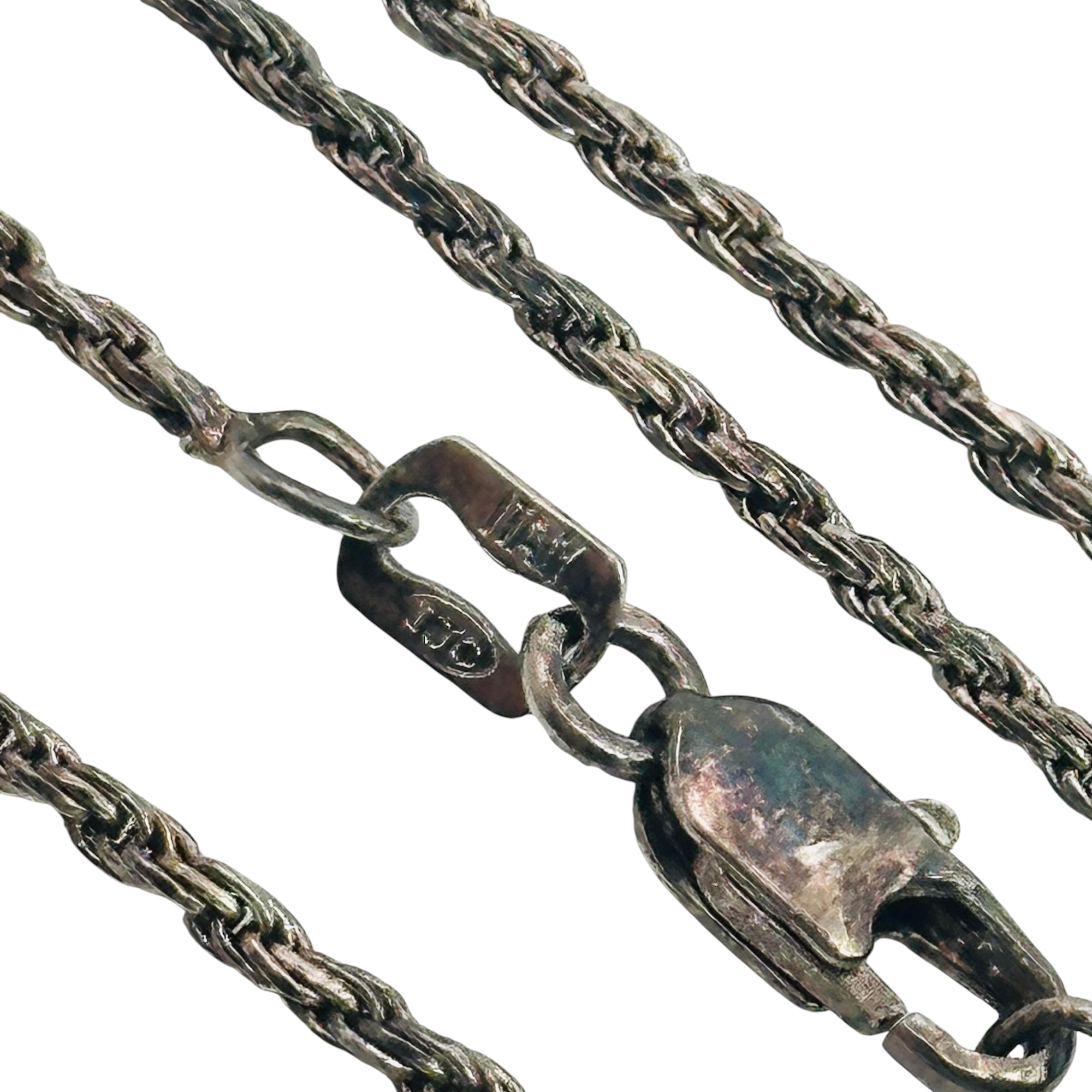 Signed Sterling Rope Chain Necklace