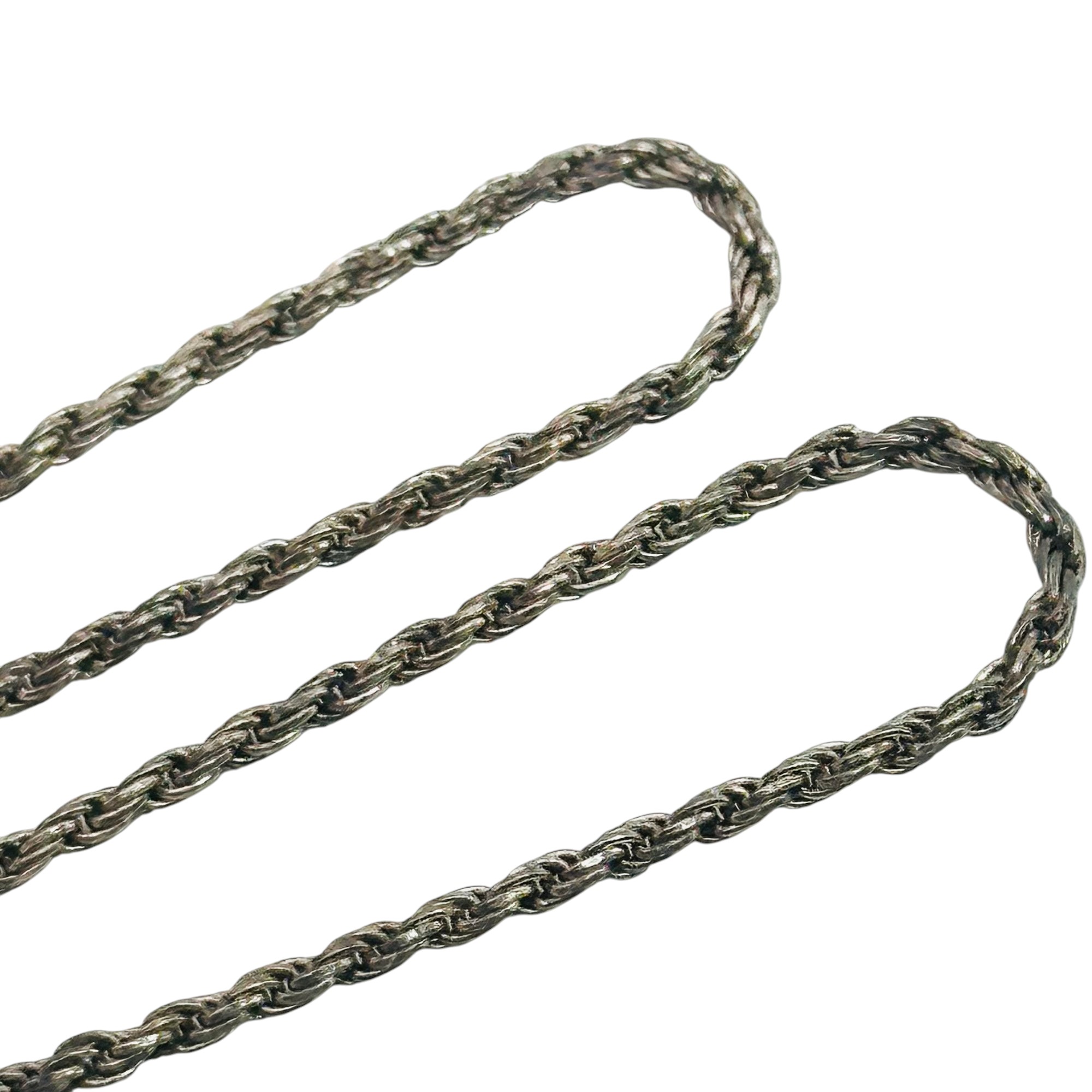 Signed Sterling Rope Chain Necklace