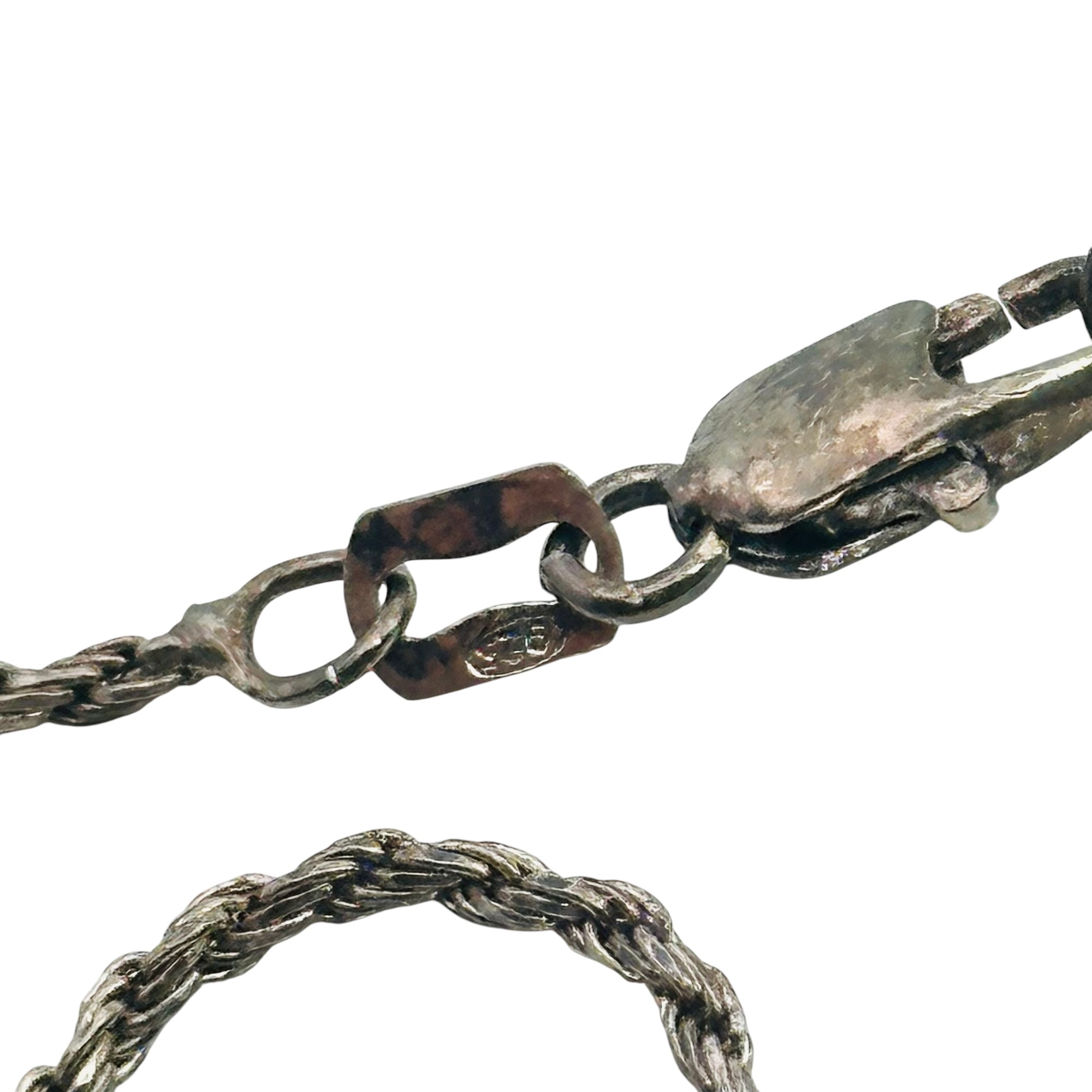 Signed Sterling Rope Chain Necklace