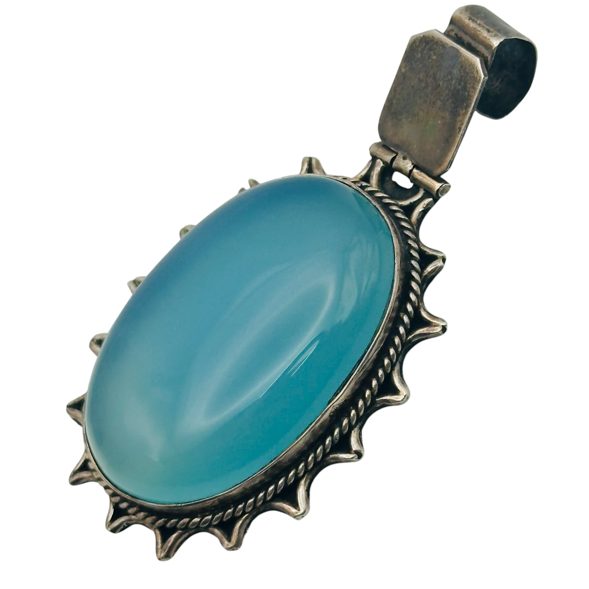 Sterling Chalcedony Sun Pendant