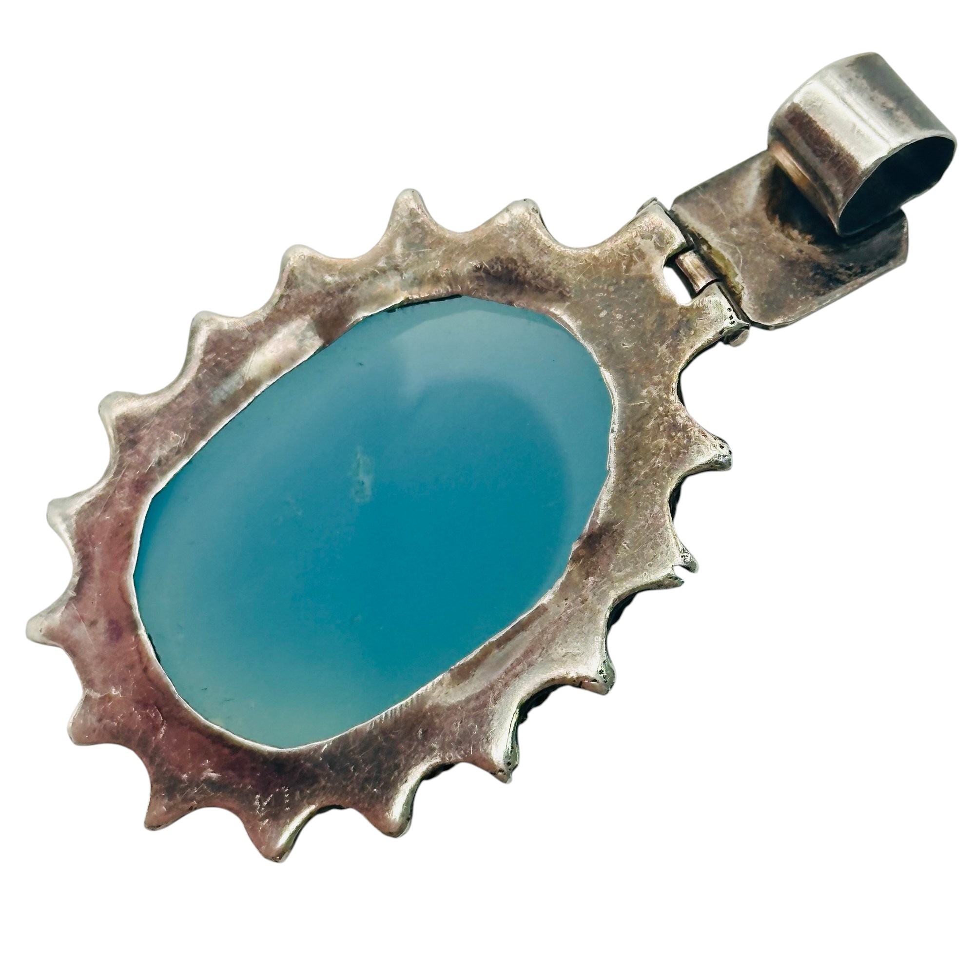 Sterling Chalcedony Sun Pendant