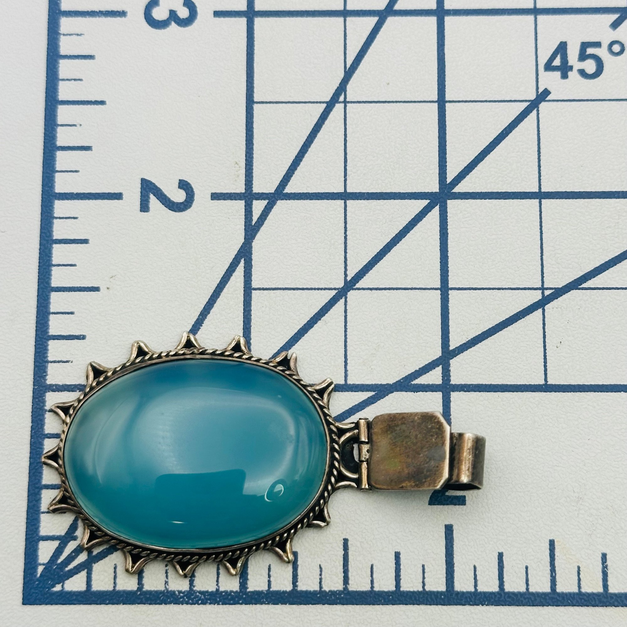 Sterling Chalcedony Sun Pendant