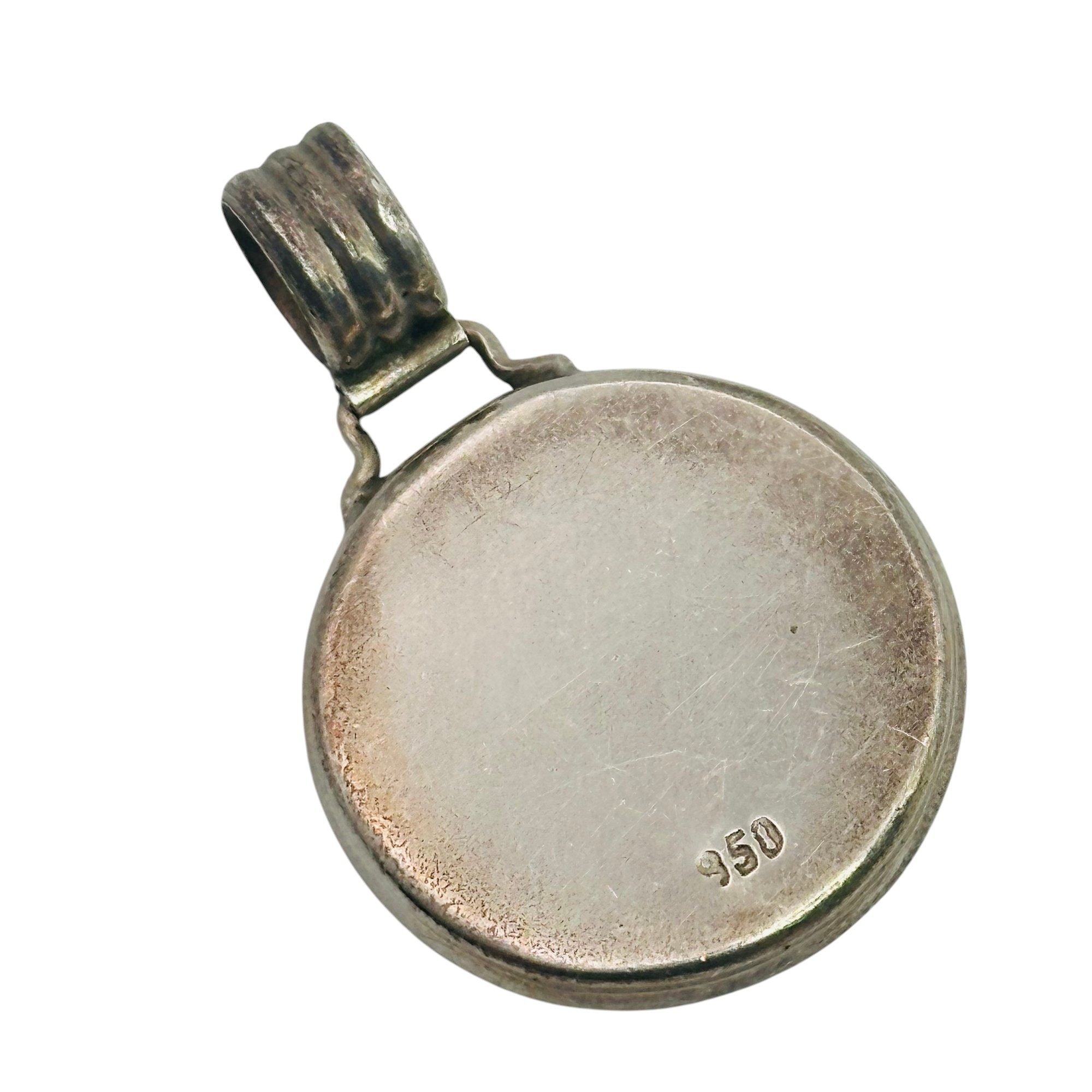 950 Silver Carved Bird Pendant