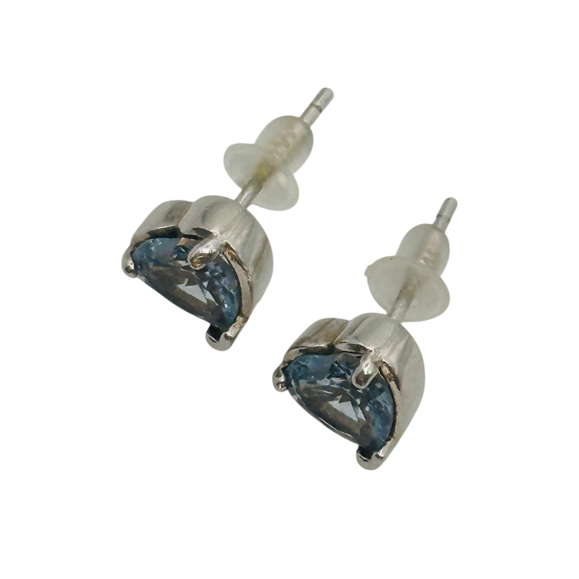 Sterling Topaz Heart Earrings