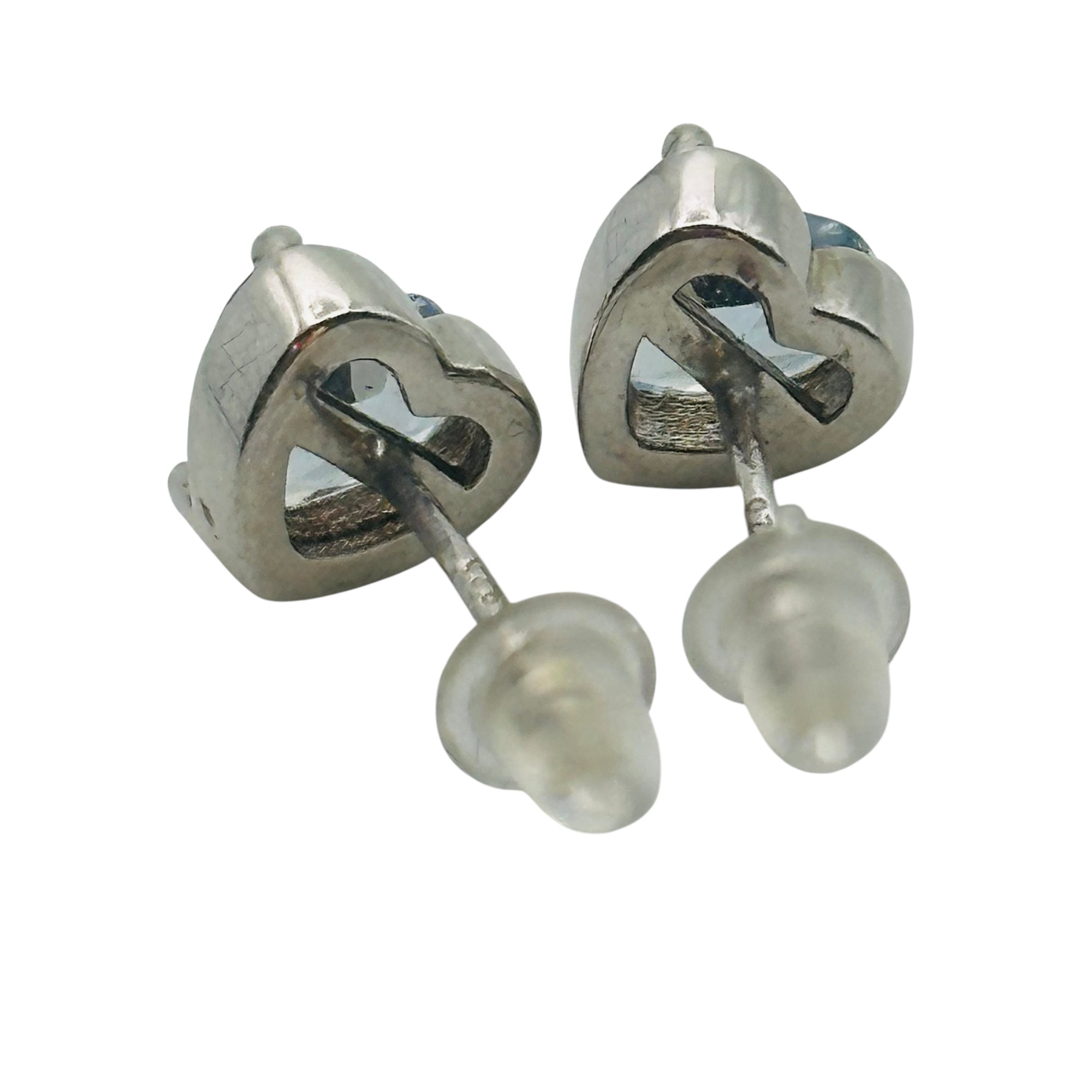 Sterling Topaz Heart Earrings