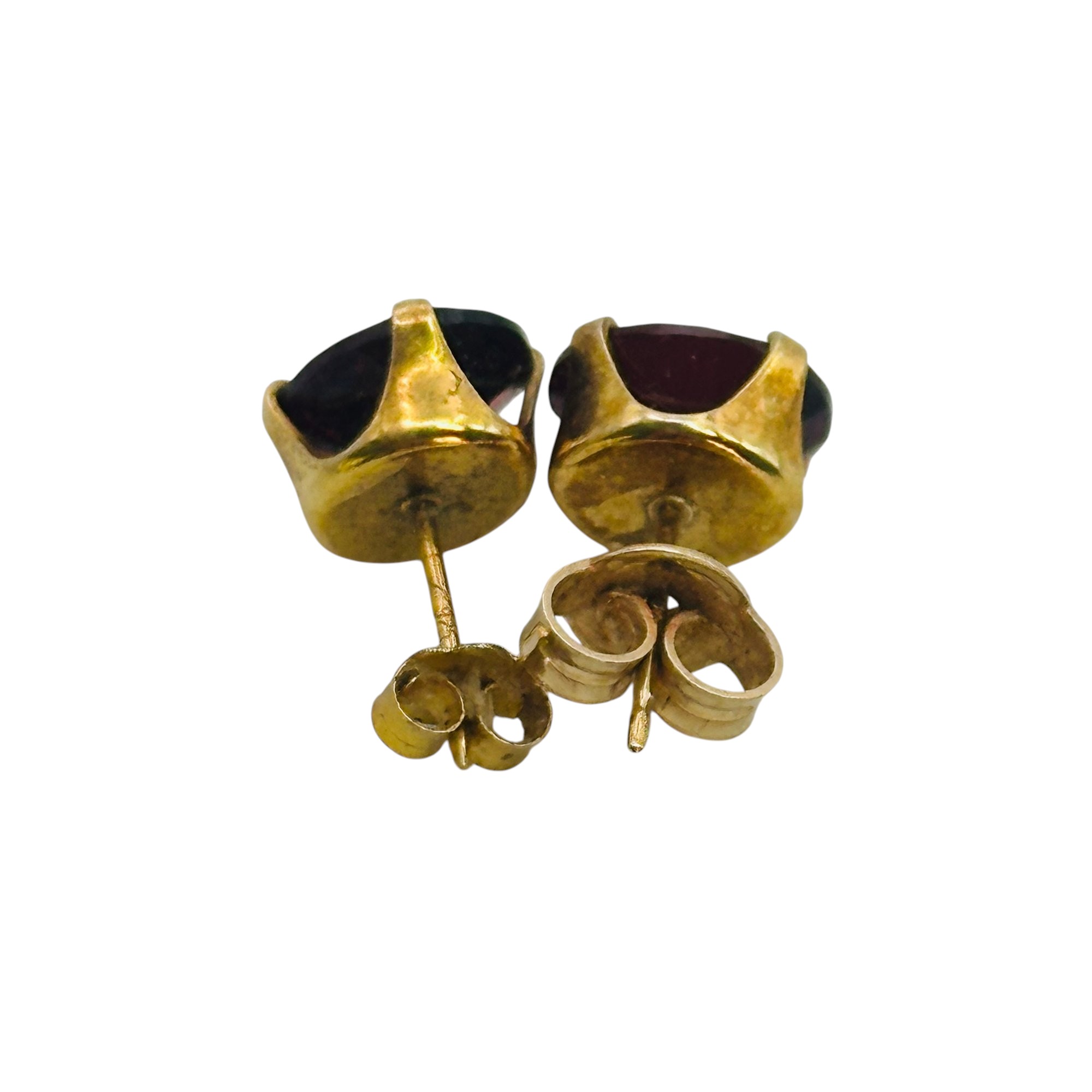 Sterling Garnet Oval Earrings