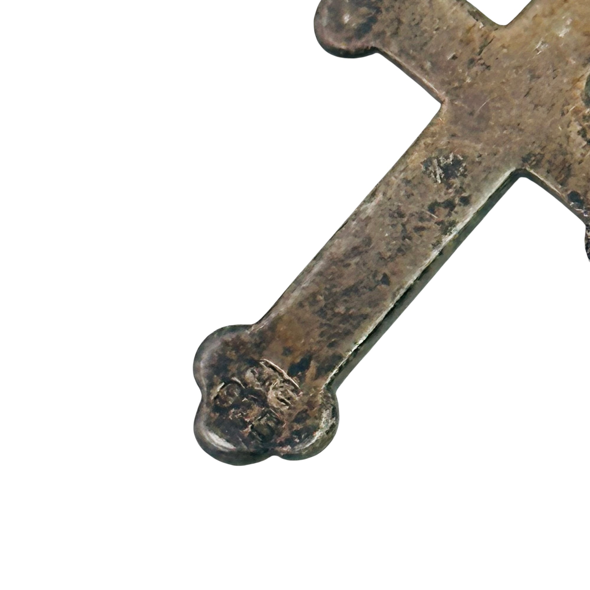 Signed Sterling Multi Stone Cross Pendant