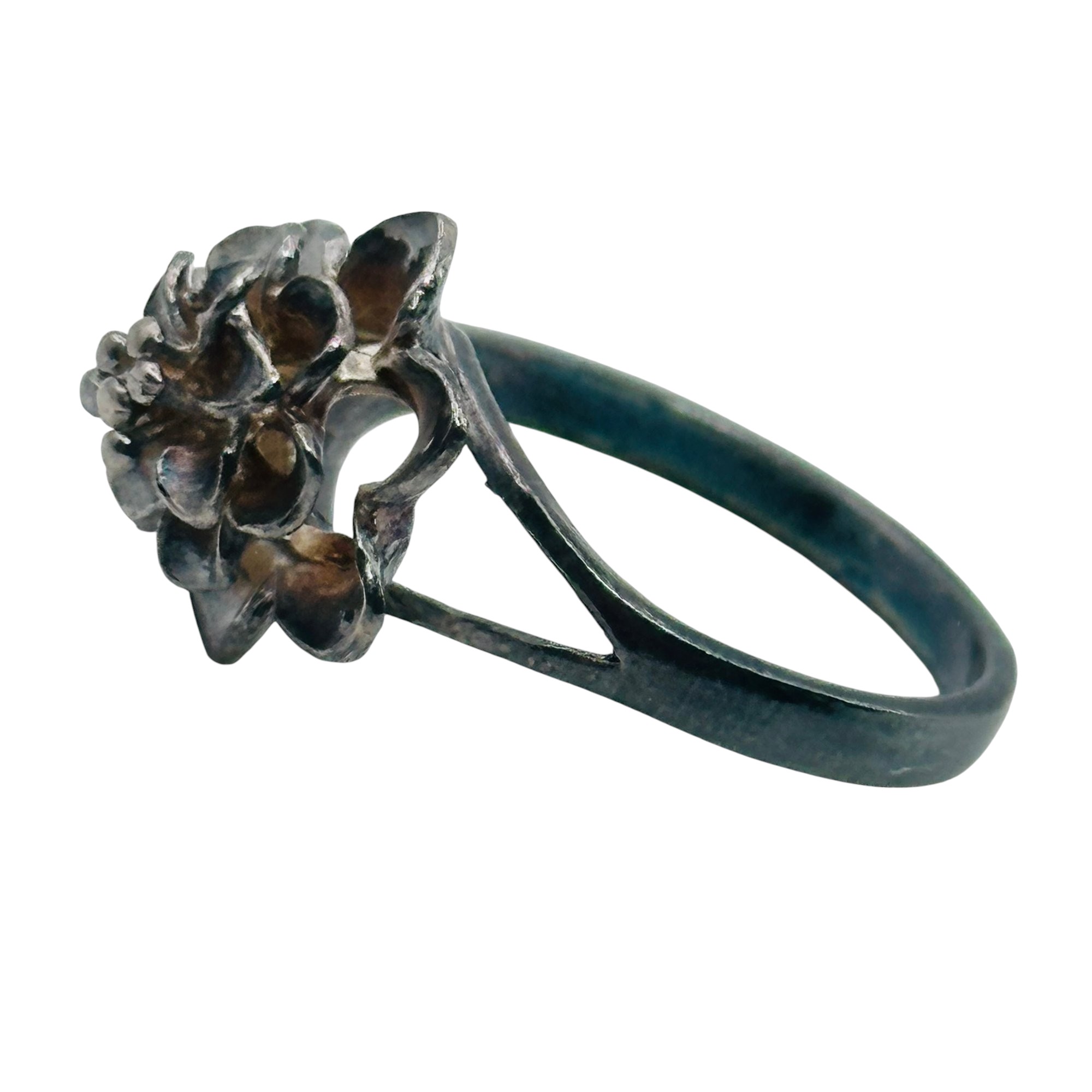 Sterling Flower Ring Sz 7