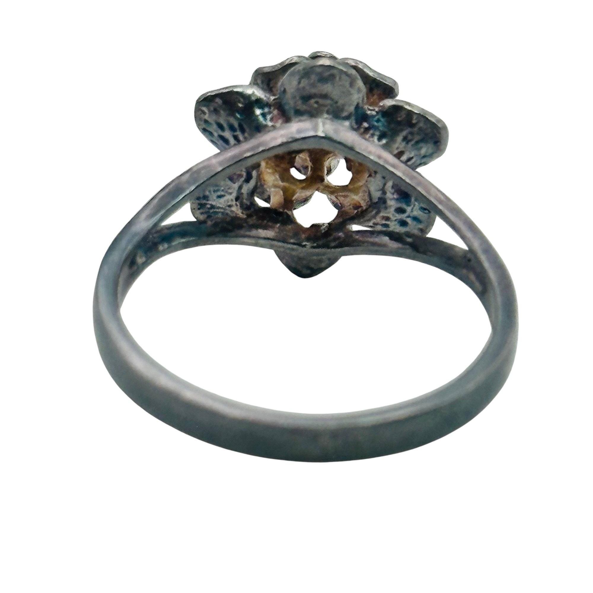 Sterling Flower Ring Sz 7