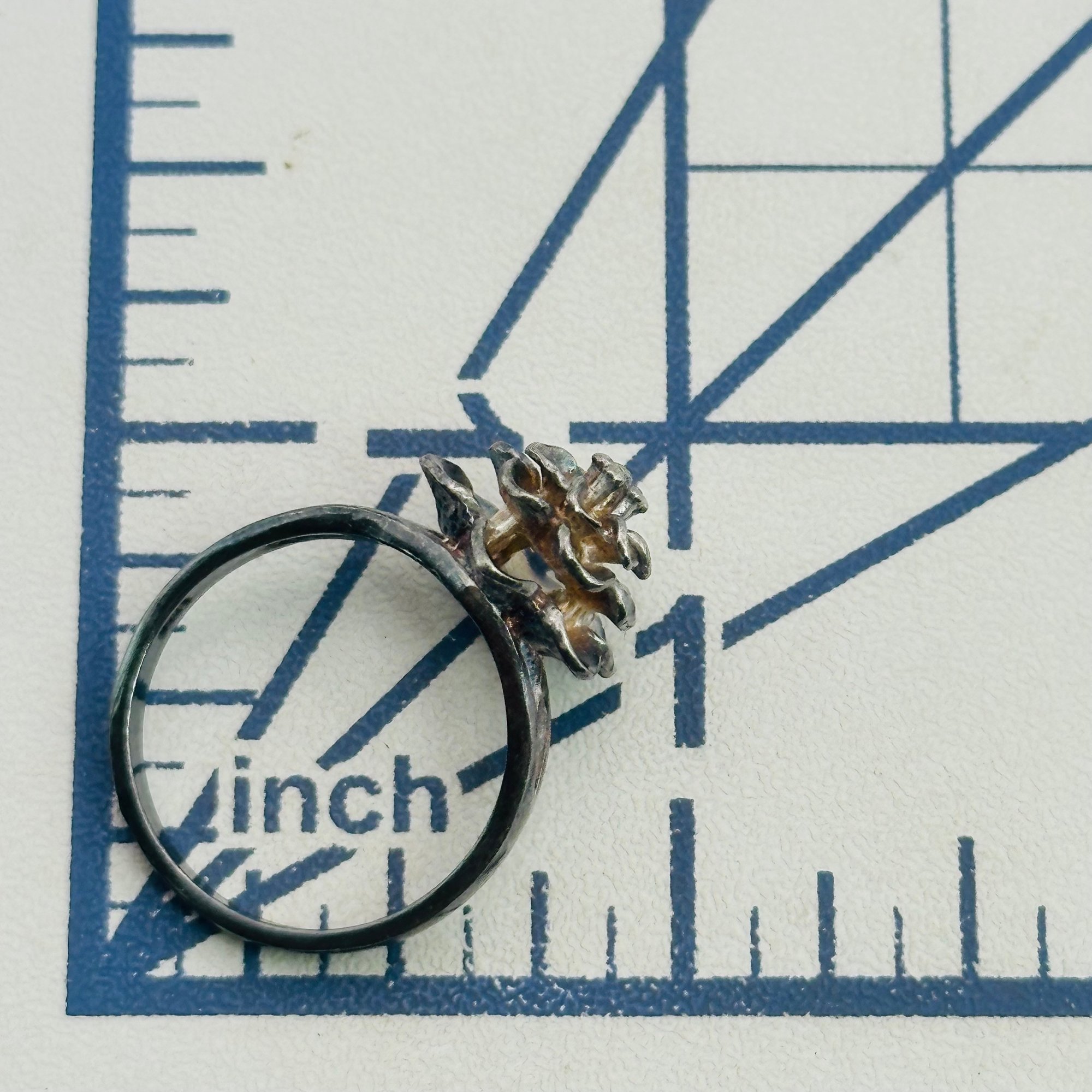 Sterling Flower Ring Sz 7