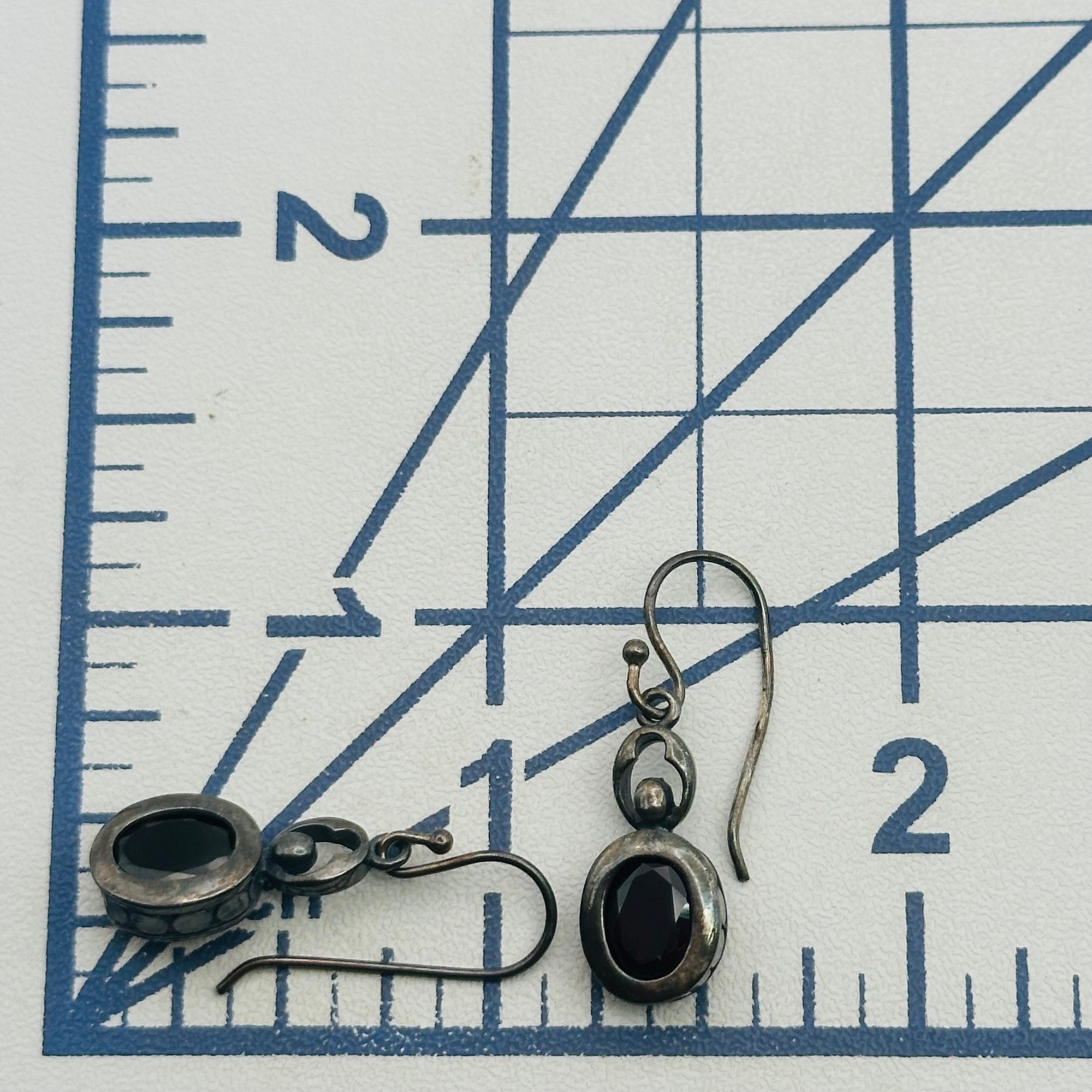 Sterling Garnet Dangle Earrings