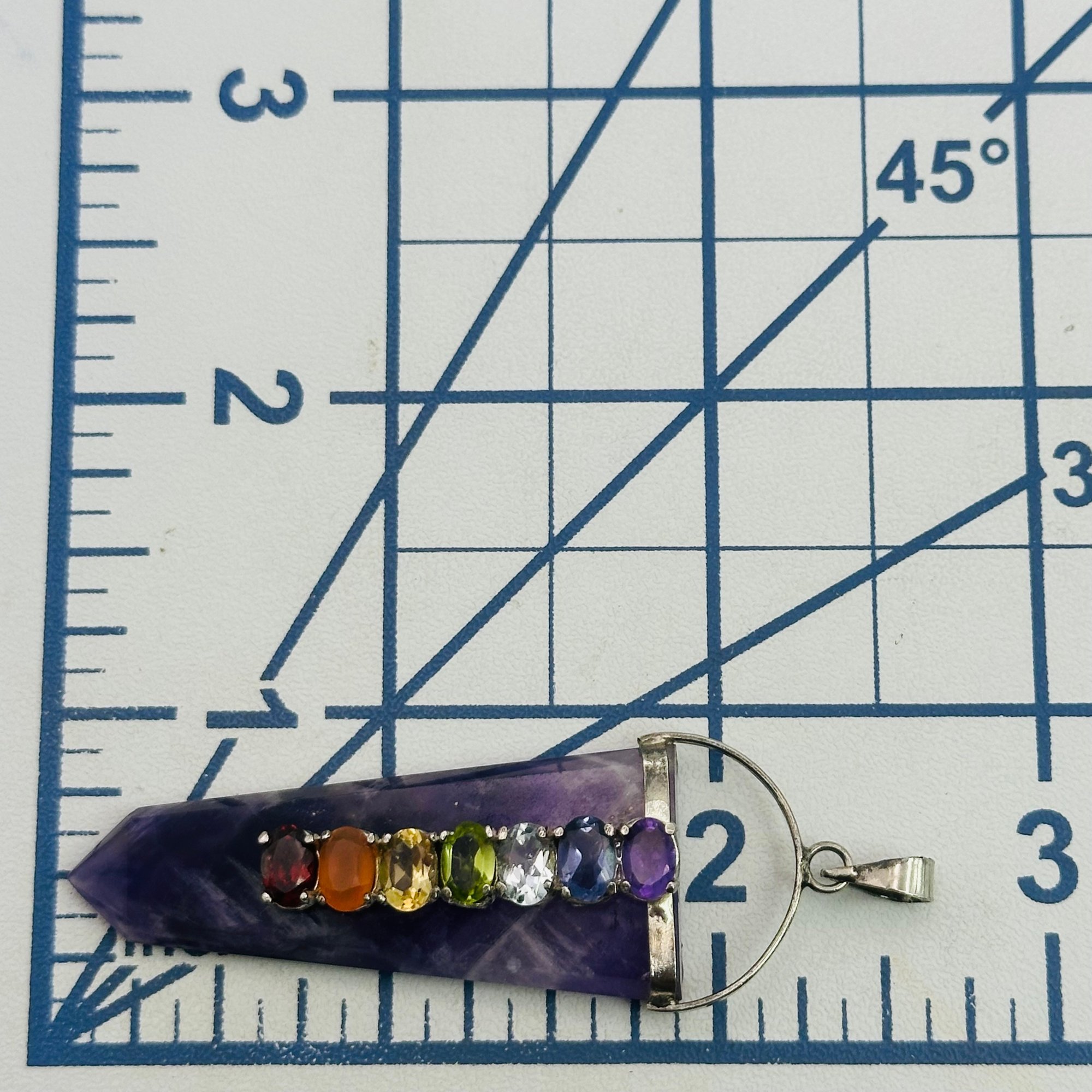 Sterling Multi Gem Pendant